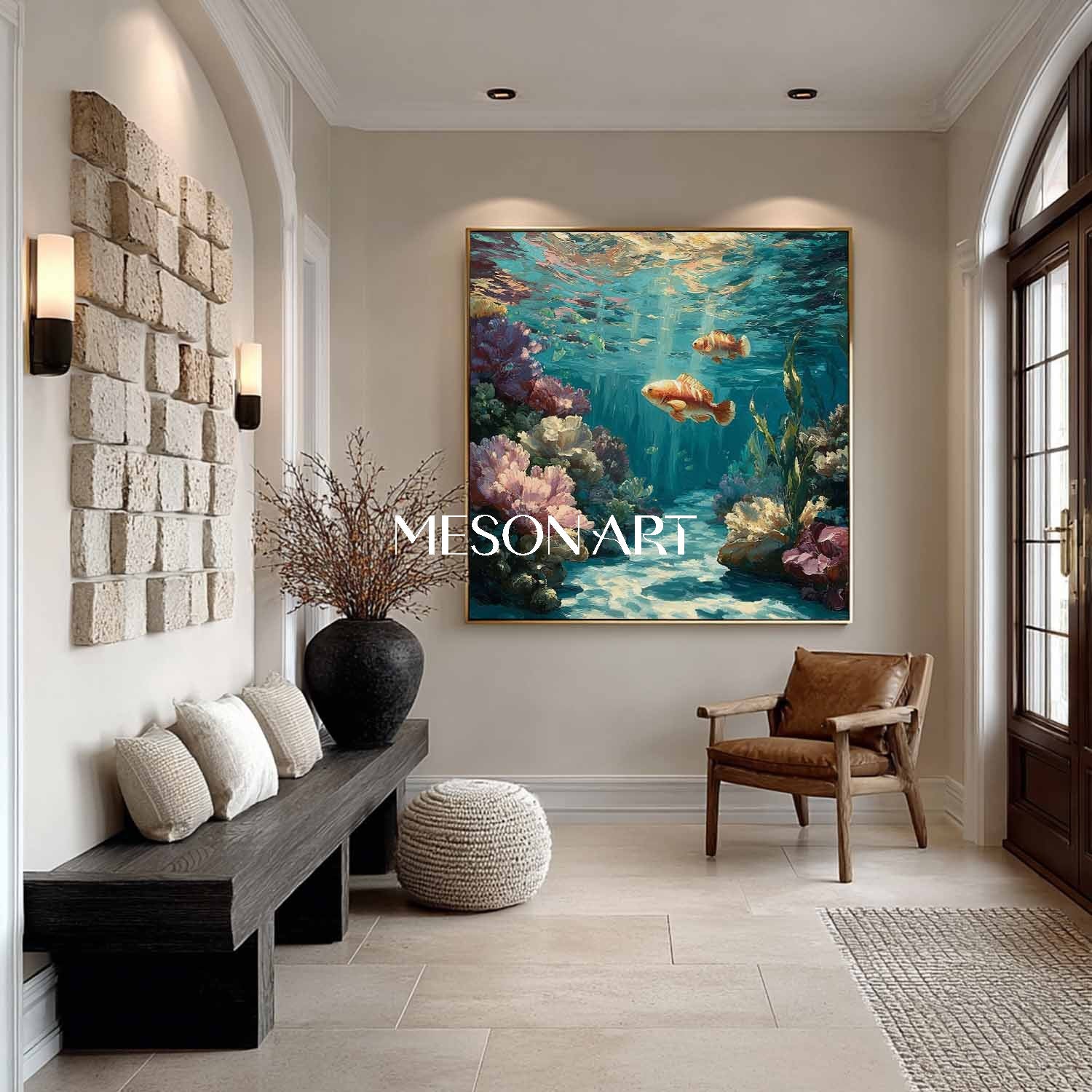 Undersea coral canvas art for sale Summer underwater wall art decor Summer painting