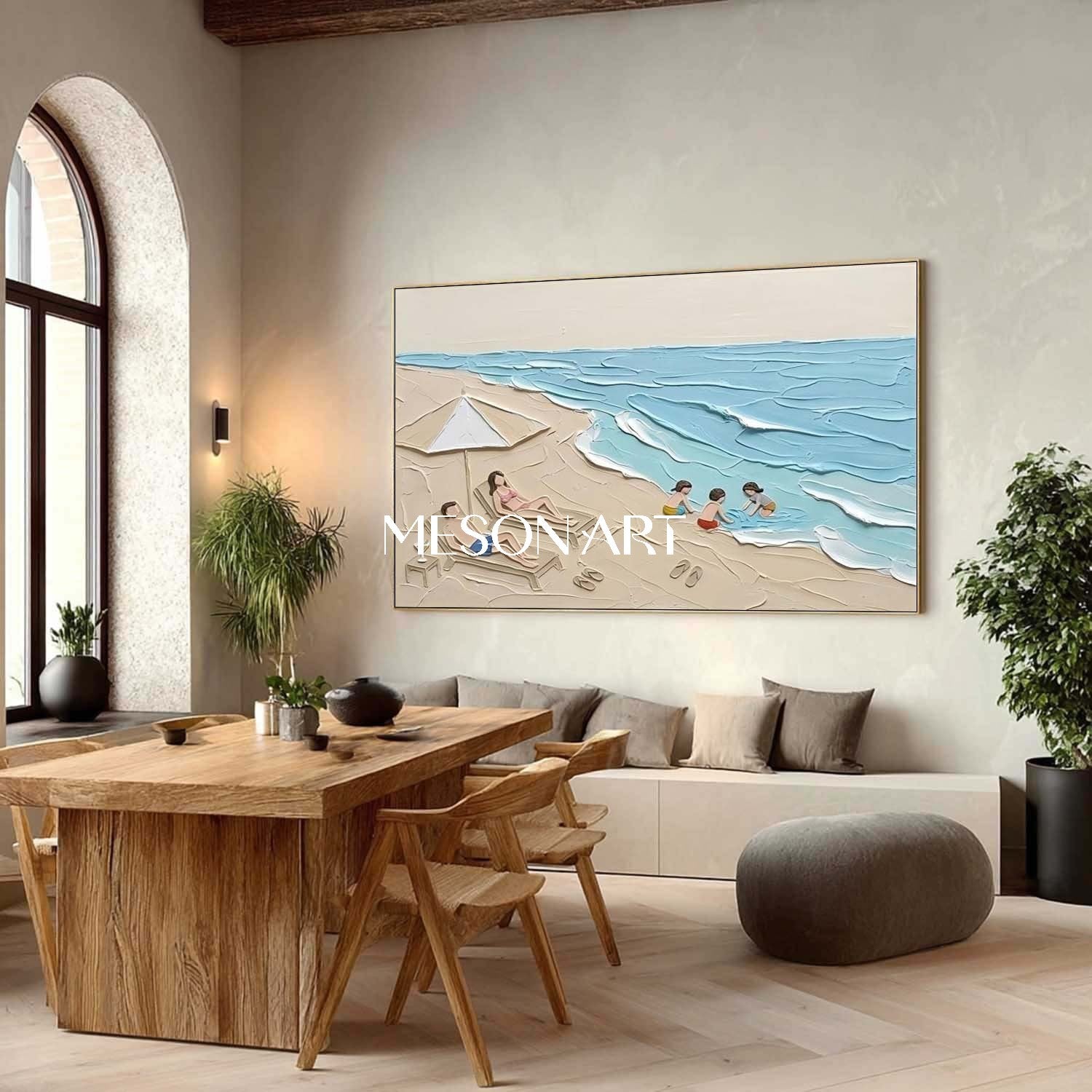 Beach And Sand Art Family Beach Painting Modern Minimalist Wall Decor