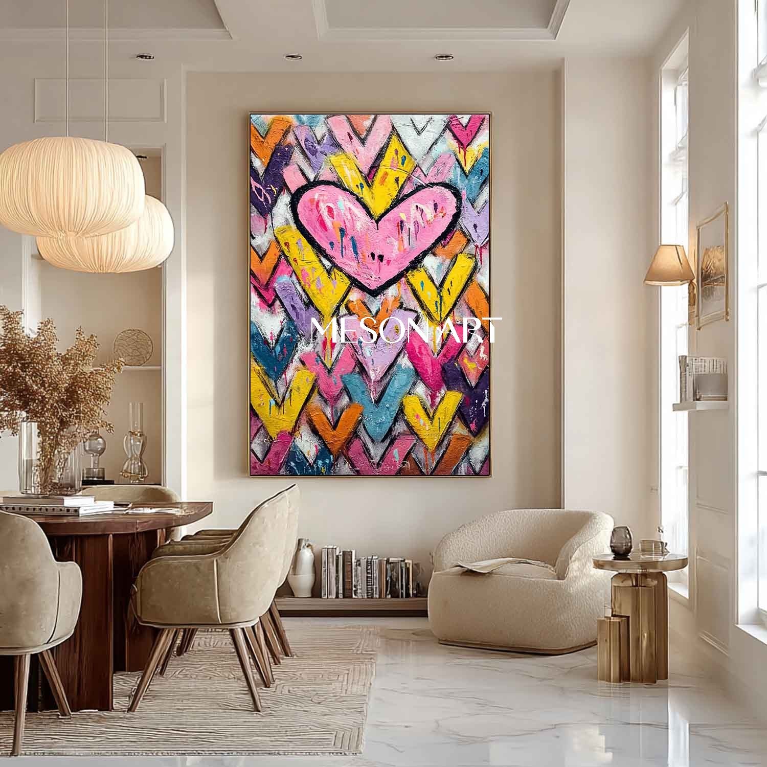 Large heart shaped wall art decoration ideas Heart shaped graffiti street abstract art for sale