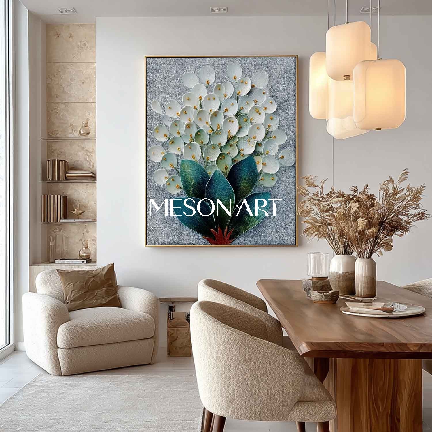 Ready-to-Hang Framed Floral Painting Hallway Botanical Wall Art Unique Floral Wall Art Shop