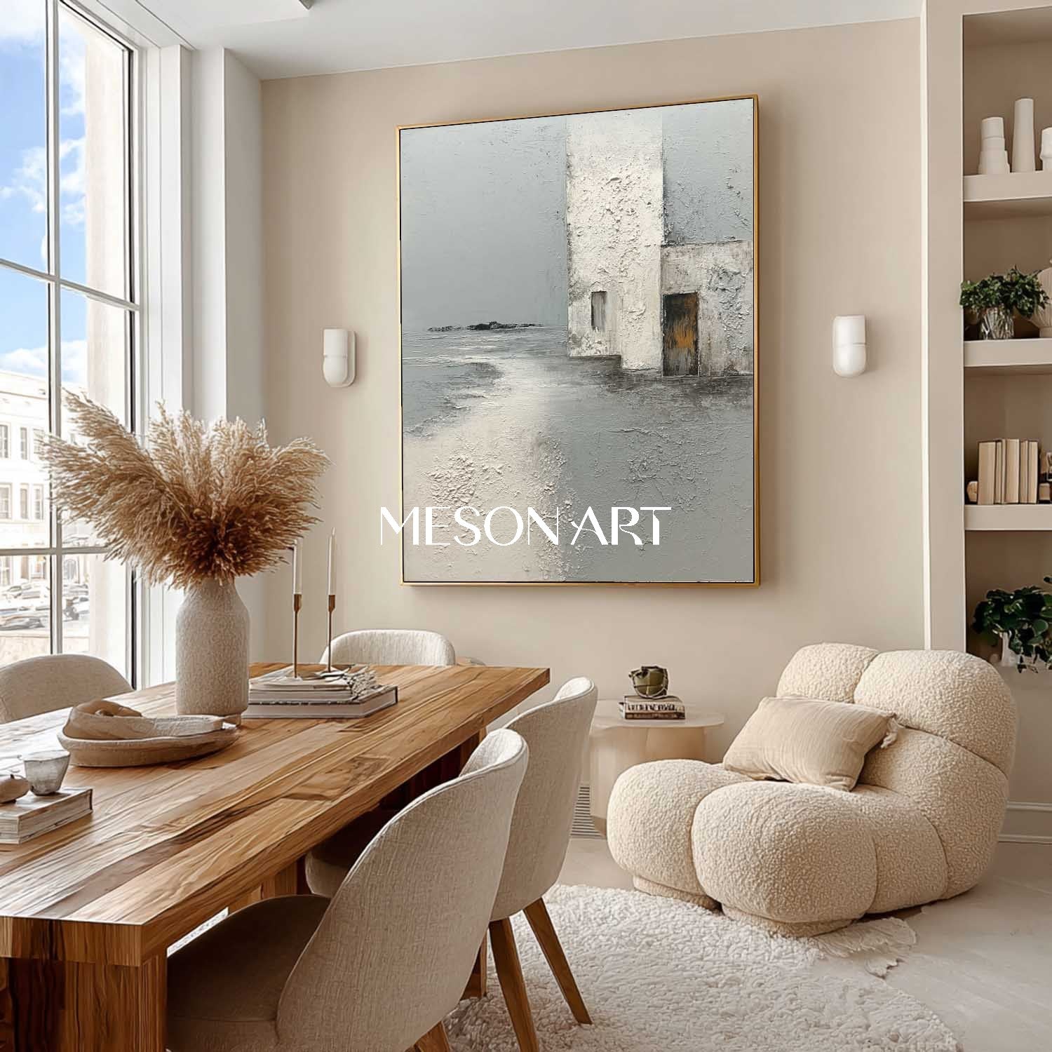 Original Wabi-Sabi Textured Gray Wall Art Vertical Abstract Painting