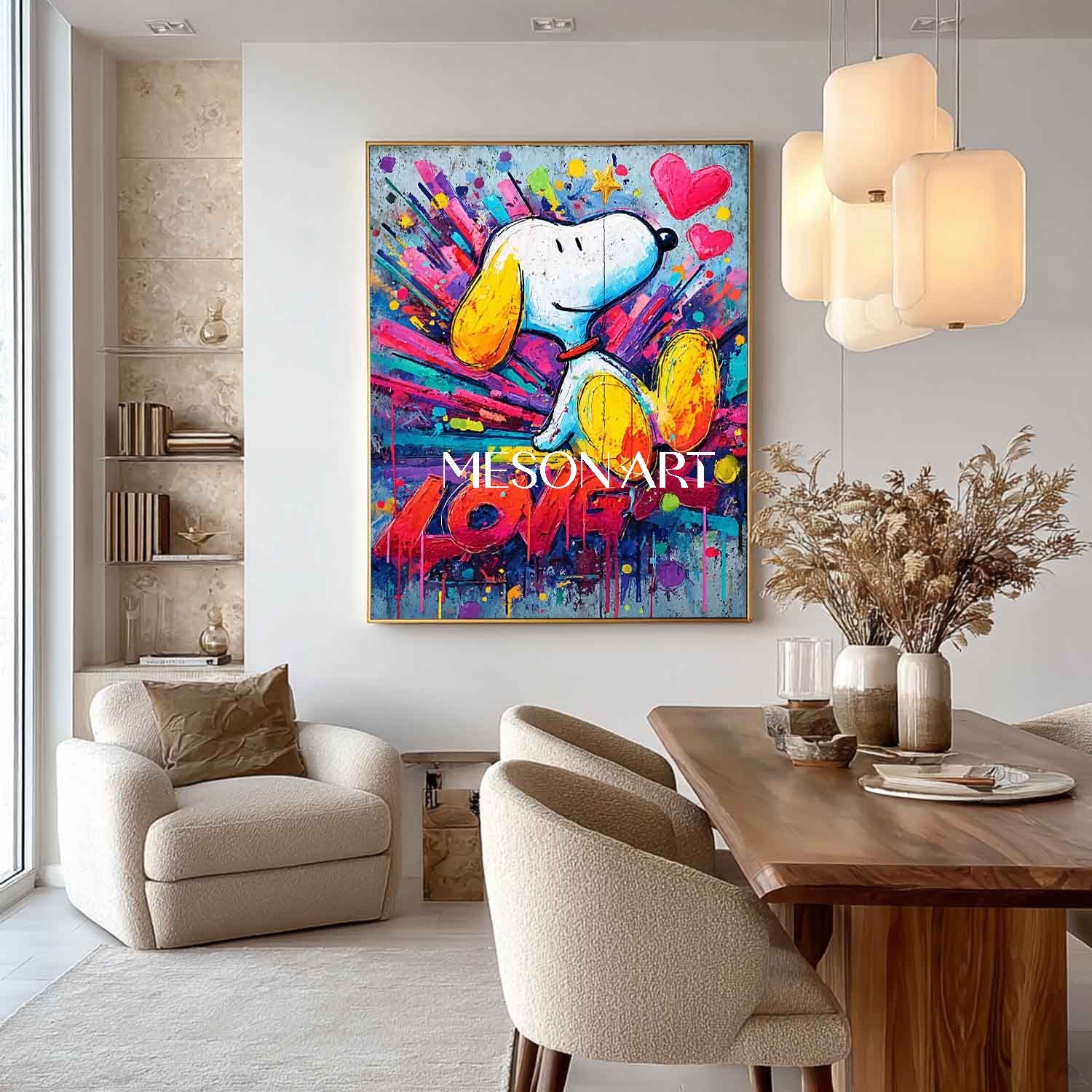 Snoopy Graffiti Abstract Art Snoopy Pop Canvas Art Snoopy Graffiti Canvas Wall Decor Painting