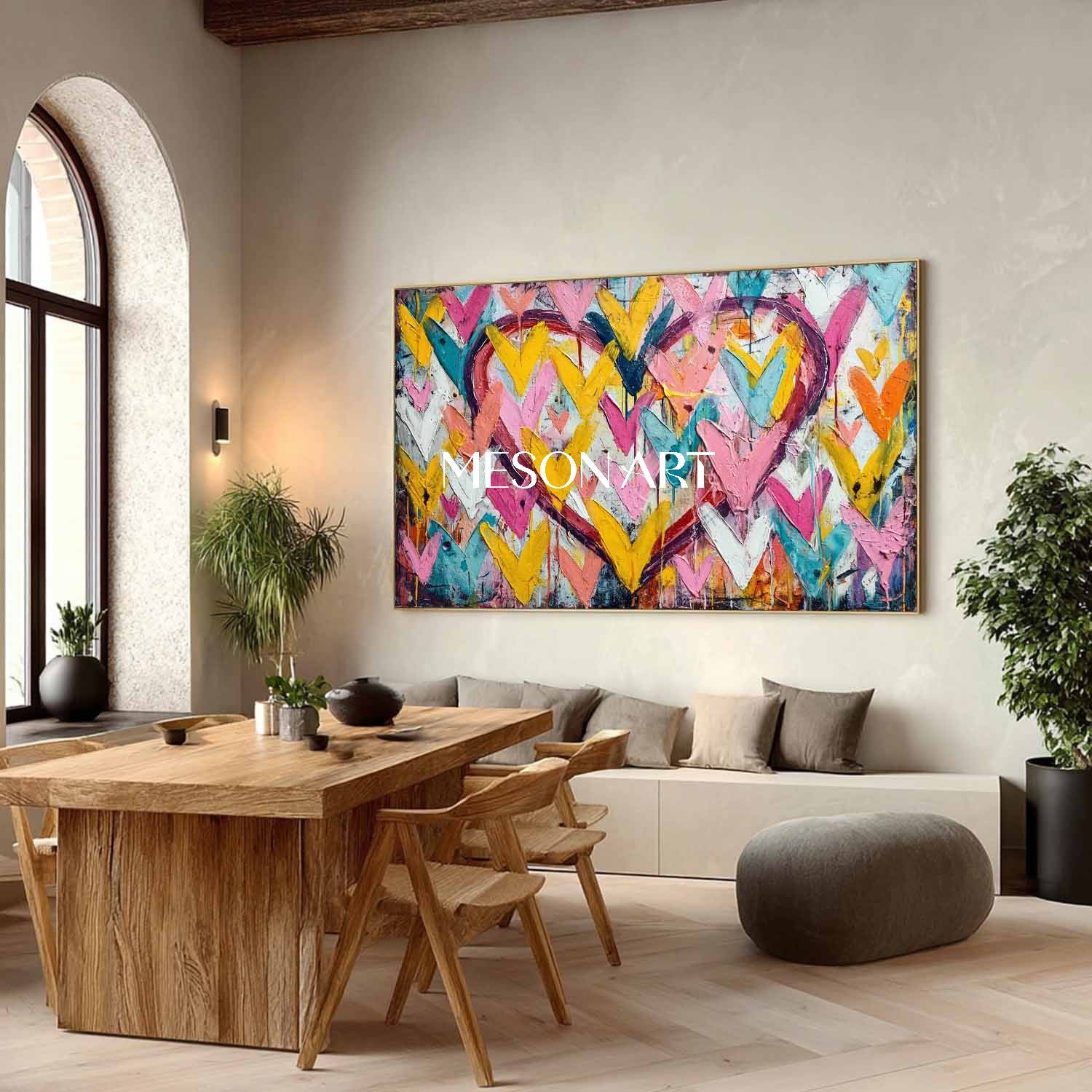Large Heart shaped graffiti street abstract art for sale Heart shaped wall art decoration ideas