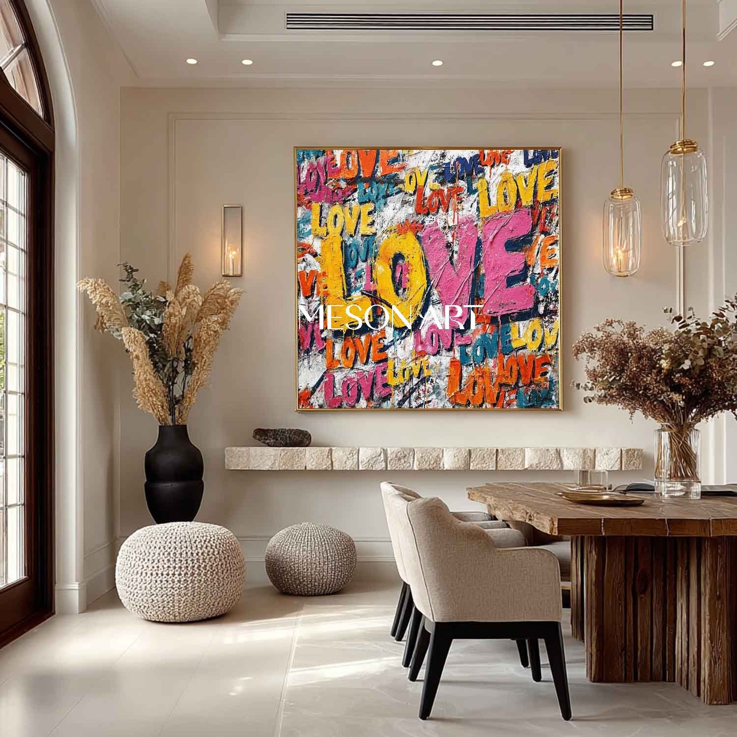 LOVE Graffiti Abstract Canvas Art for Sale Couple Wall Decoration Ideas Valentine's Day LOVE Artwork Gift
