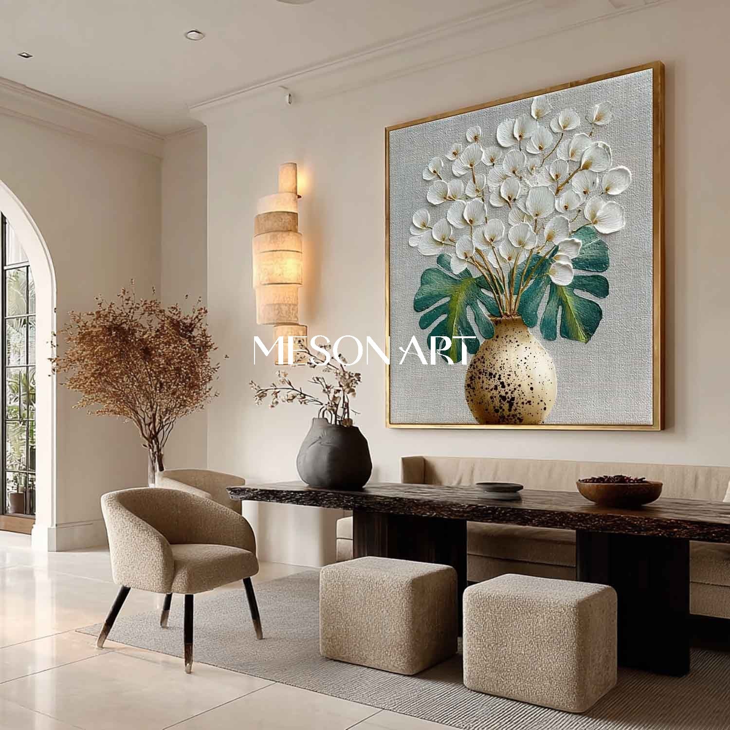 Modern Floral Canvas Made-to-Order Flower Paintings Abstract Floral Art for Minimalist Homes
