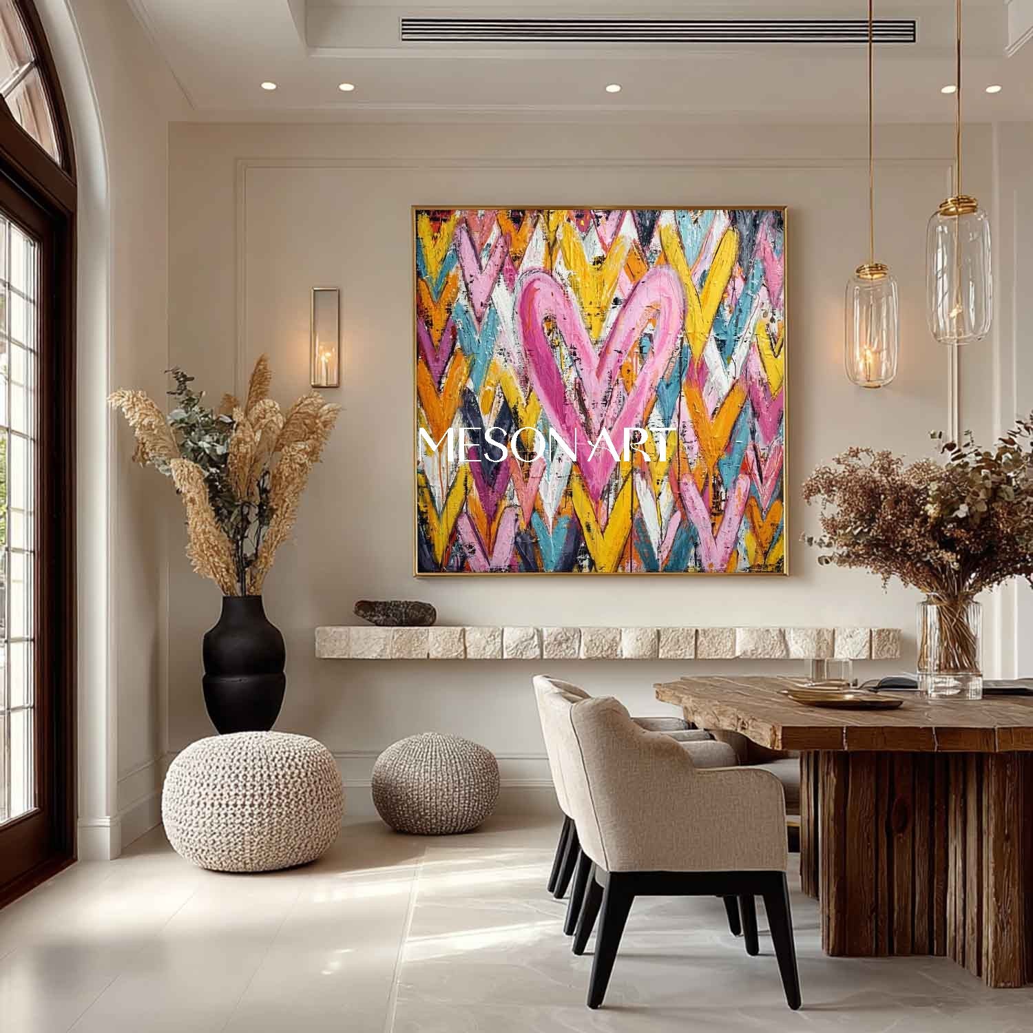 Heart graffiti abstract art for sale Heart wall decoration ideas Valentine's Day heart gift