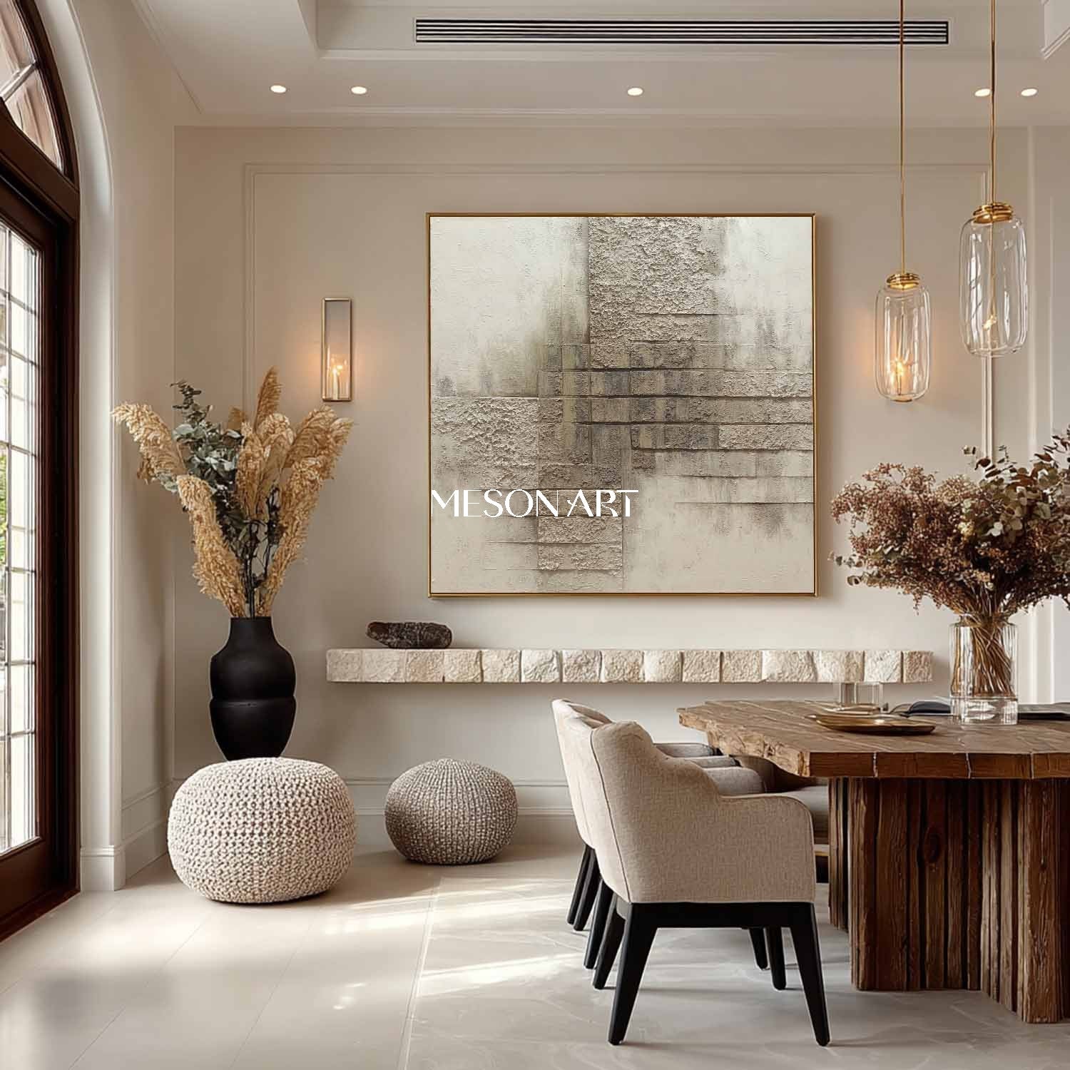 Grey and Brown Abstract Painting Grey and Brown Textured Canvas Art for Sale Wabi Sabi Art