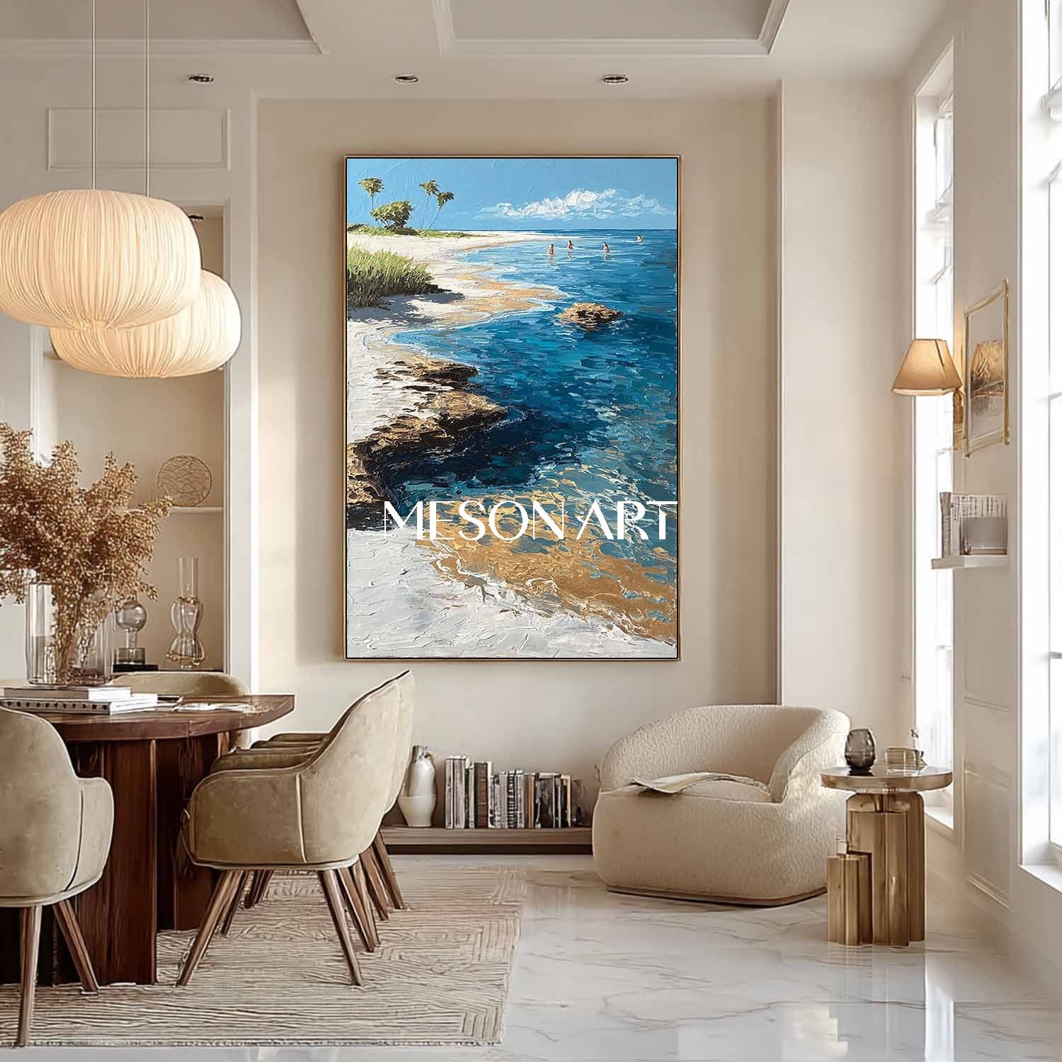Ocean View Wall Art Beach Sunset Canvas Coastal Landscape Art Summer Beach Decor