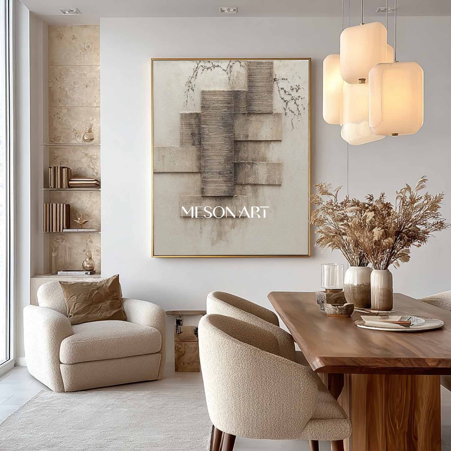 Interior design wall decor ideas Earth tone abstract texture canvas art for sale Wabi-sabi art