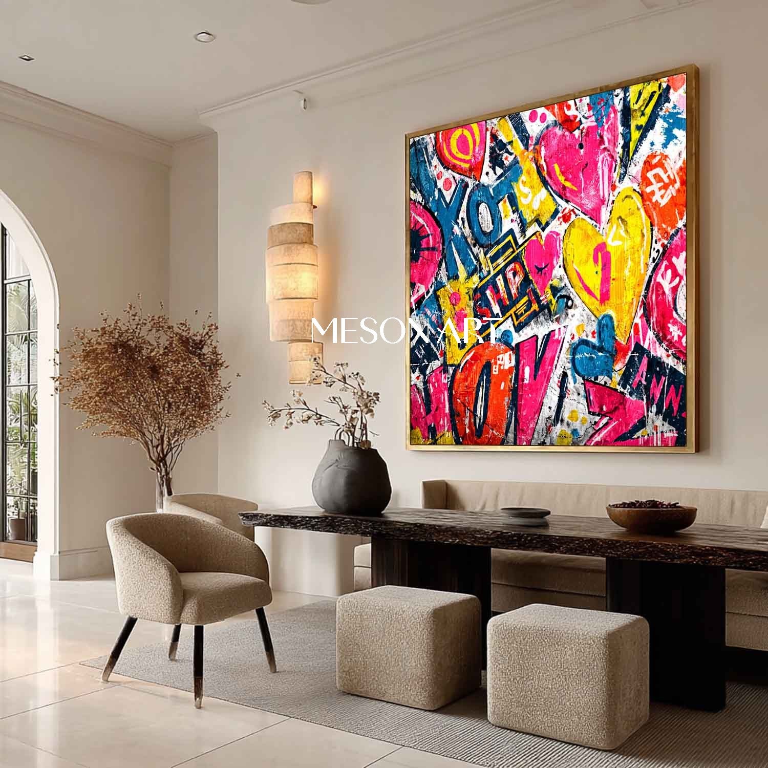 Large Love Graffiti Street Abstract Canvas Art Love Graffiti Home Art Decoration For Sale