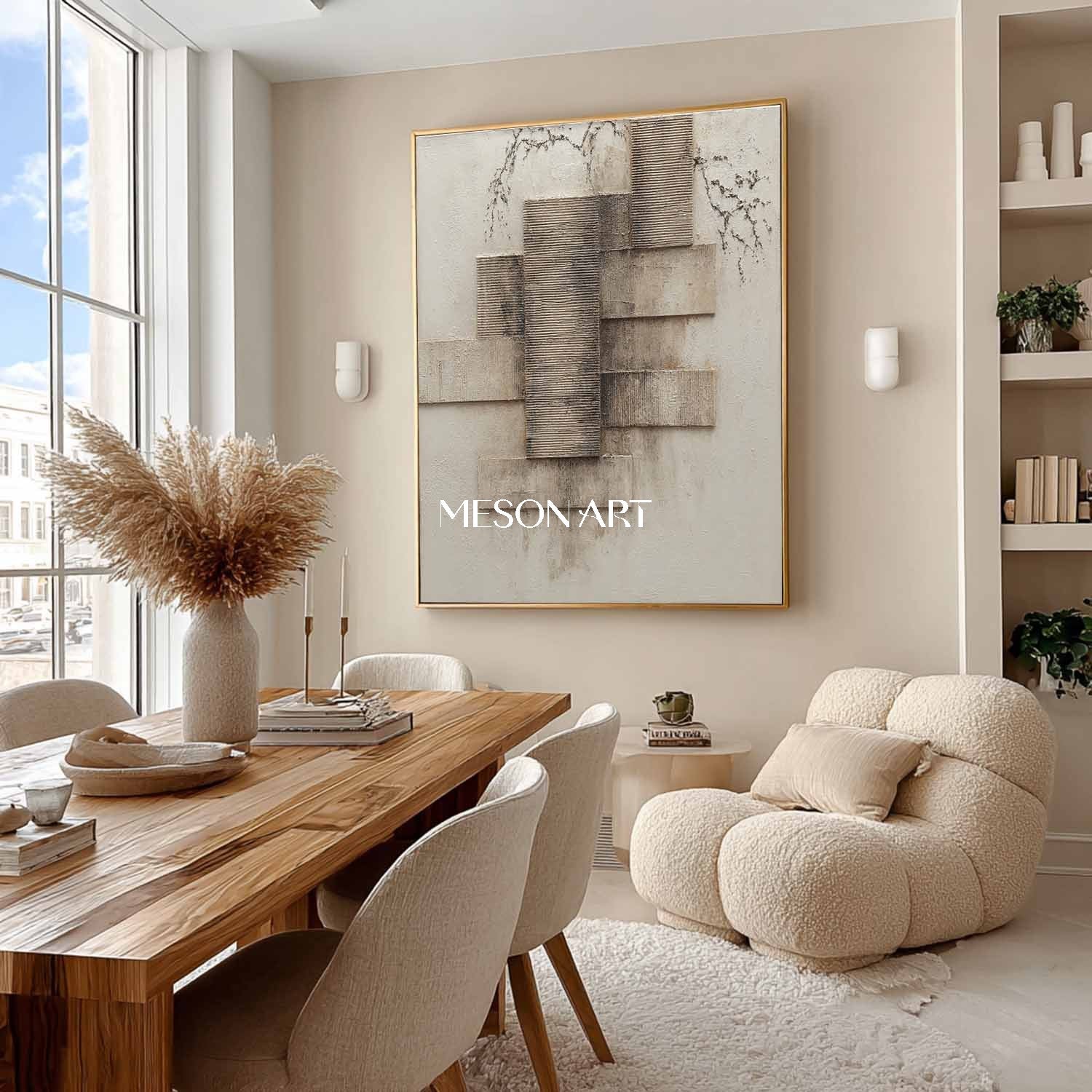 Interior design wall decor ideas Earth tone abstract texture canvas art for sale Wabi-sabi art