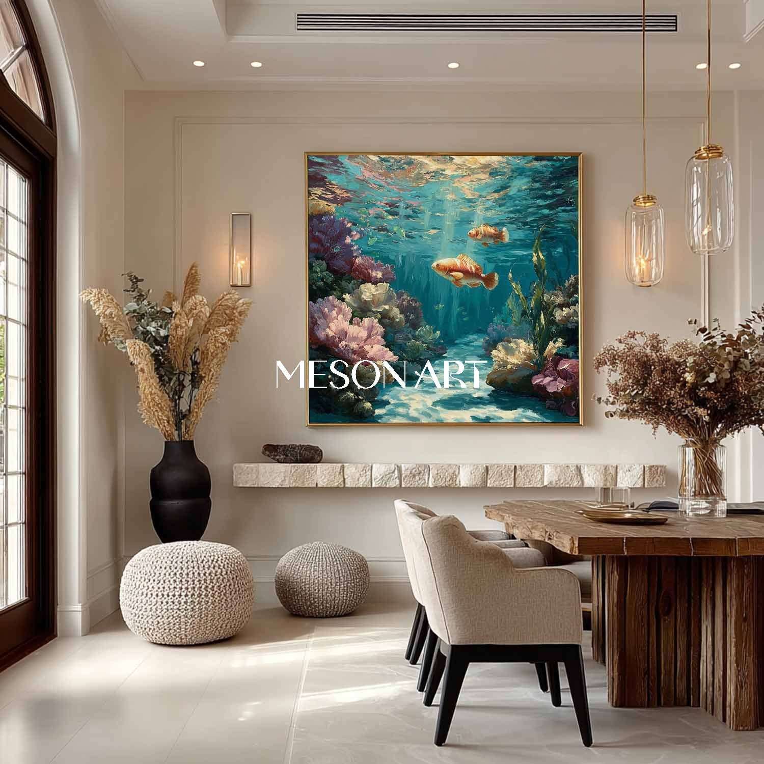 Undersea coral canvas art for sale Summer underwater wall art decor Summer painting