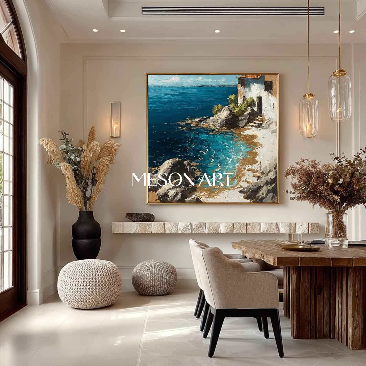 Beach Theme Wall Decor For Coastal Interiors Seaside Painting For Entryway Sea Wall Decor