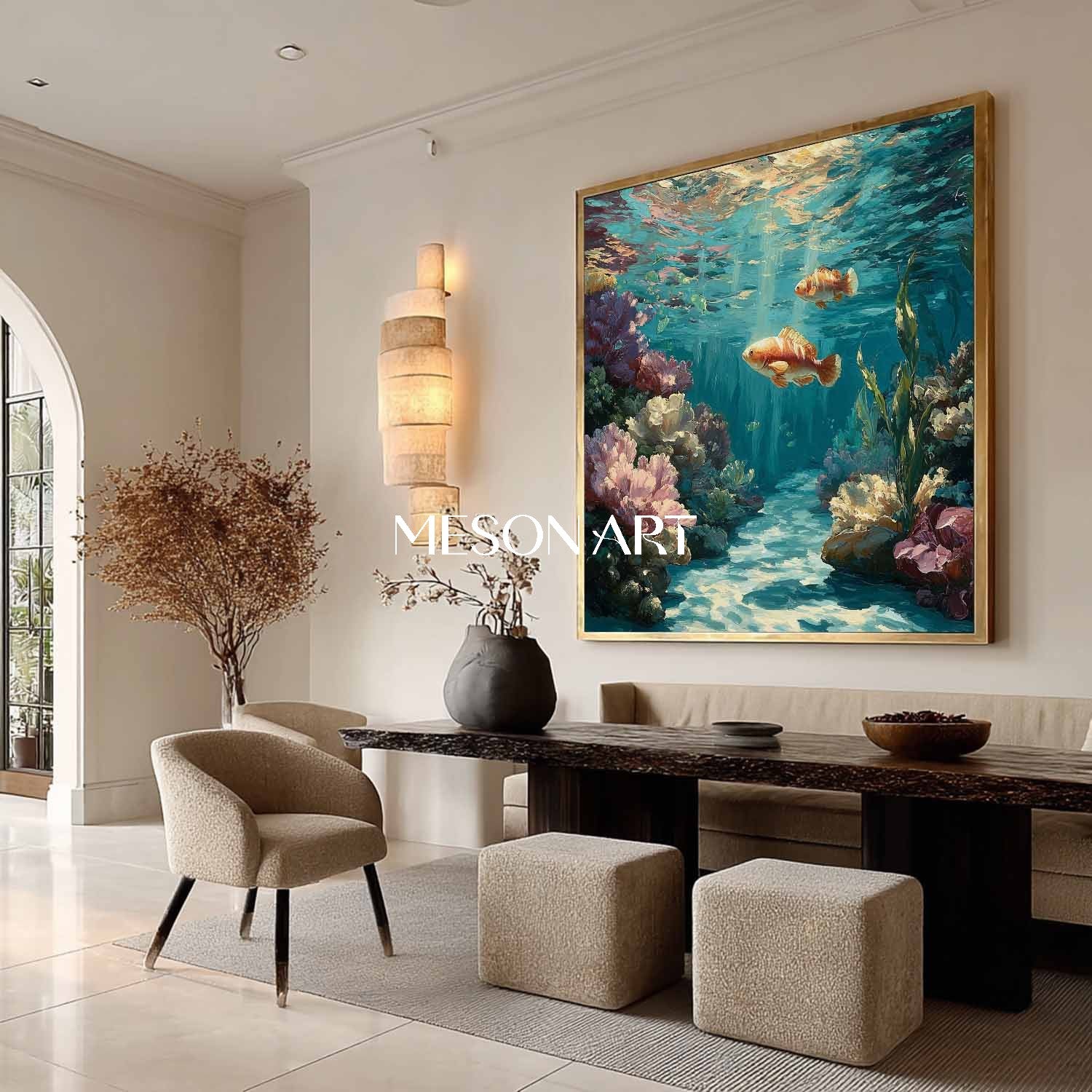 Undersea coral canvas art for sale Summer underwater wall art decor Summer painting