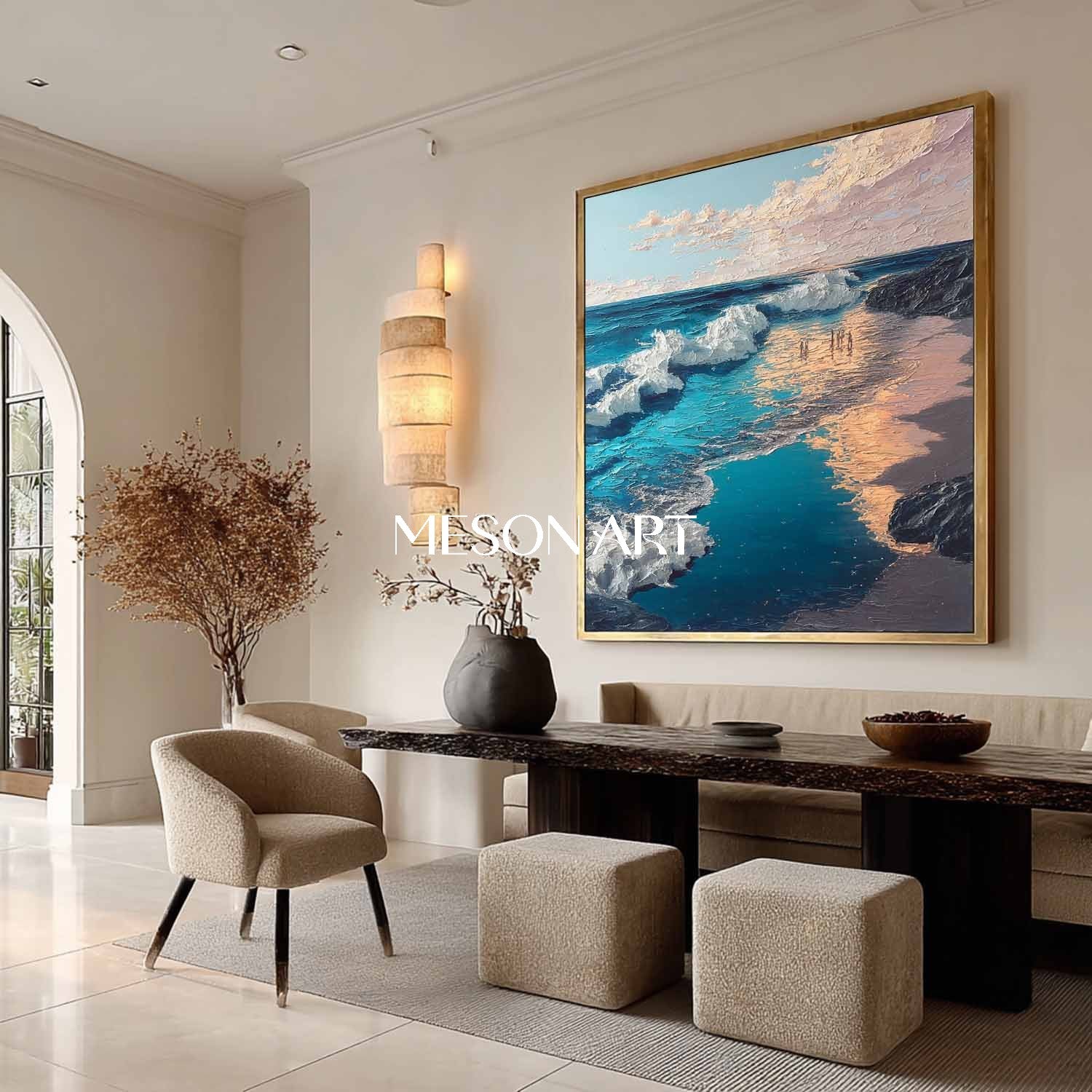 Modern Beach Canvas Art Coastal Living Room Decor Coastal Canvas Art For Sale