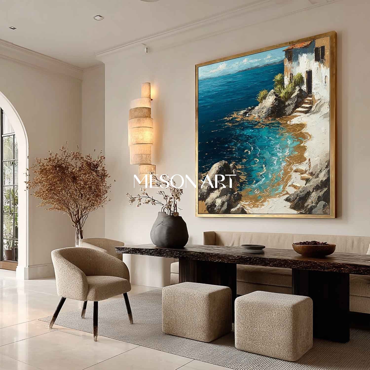 Beach Theme Wall Decor For Coastal Interiors Seaside Painting For Entryway Sea Wall Decor