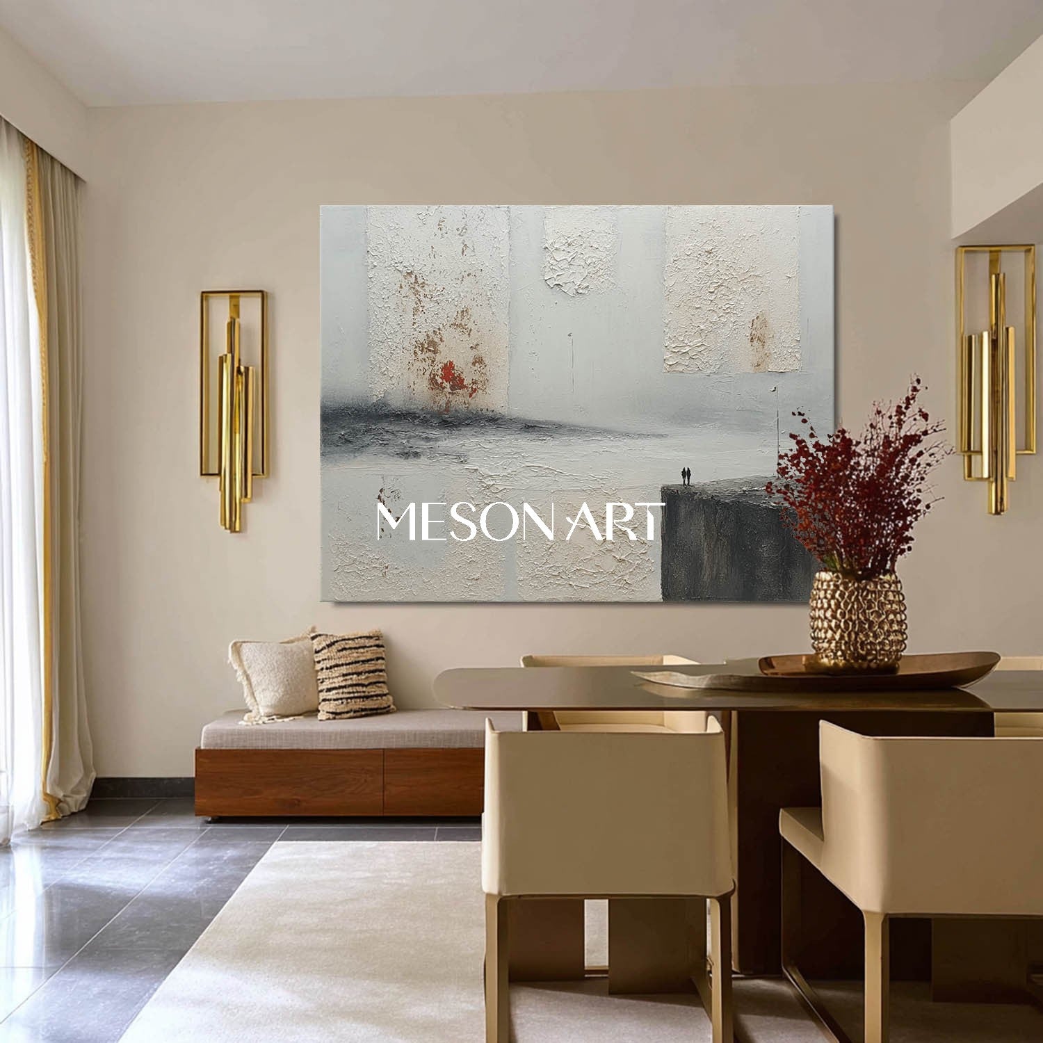 Horizontal Grey Abstract Art for Sale 3D Grey Abstract Wall Art Decor