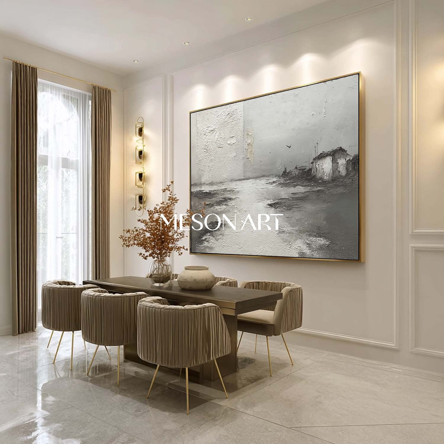 3D Grey Abstract Art Canvas For Sale Grey Minimalist Texture Painting