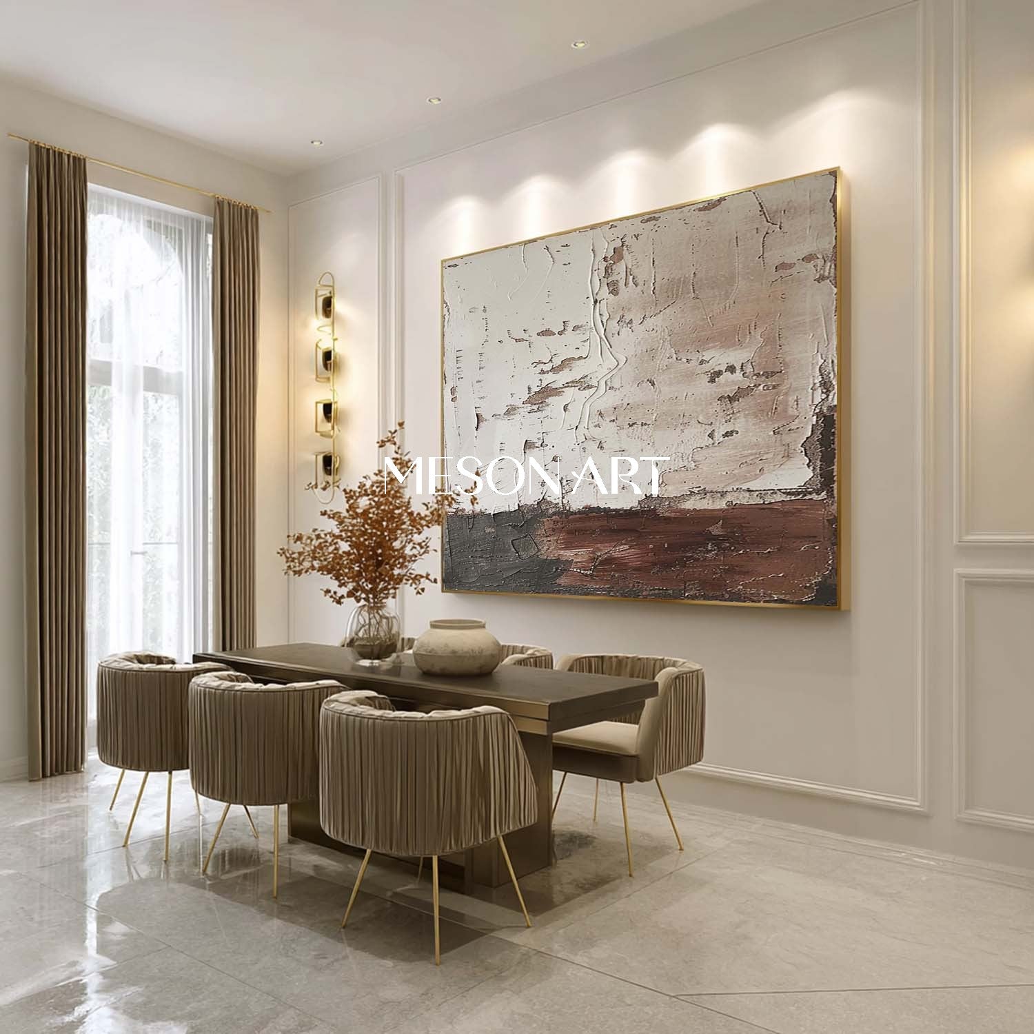 Minimalist Wabi-Sabi Painting – Neutral Tones & Rustic Texture