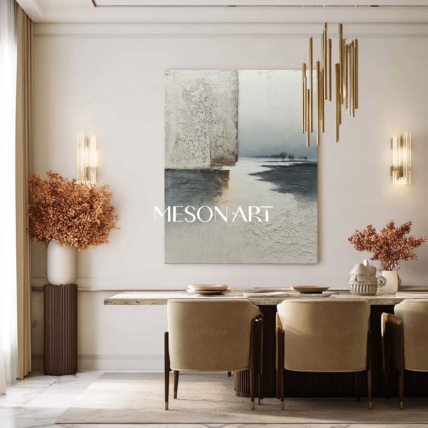 Extra Large Gray Minimalist Painting Minimalist Living Room Wall Decor