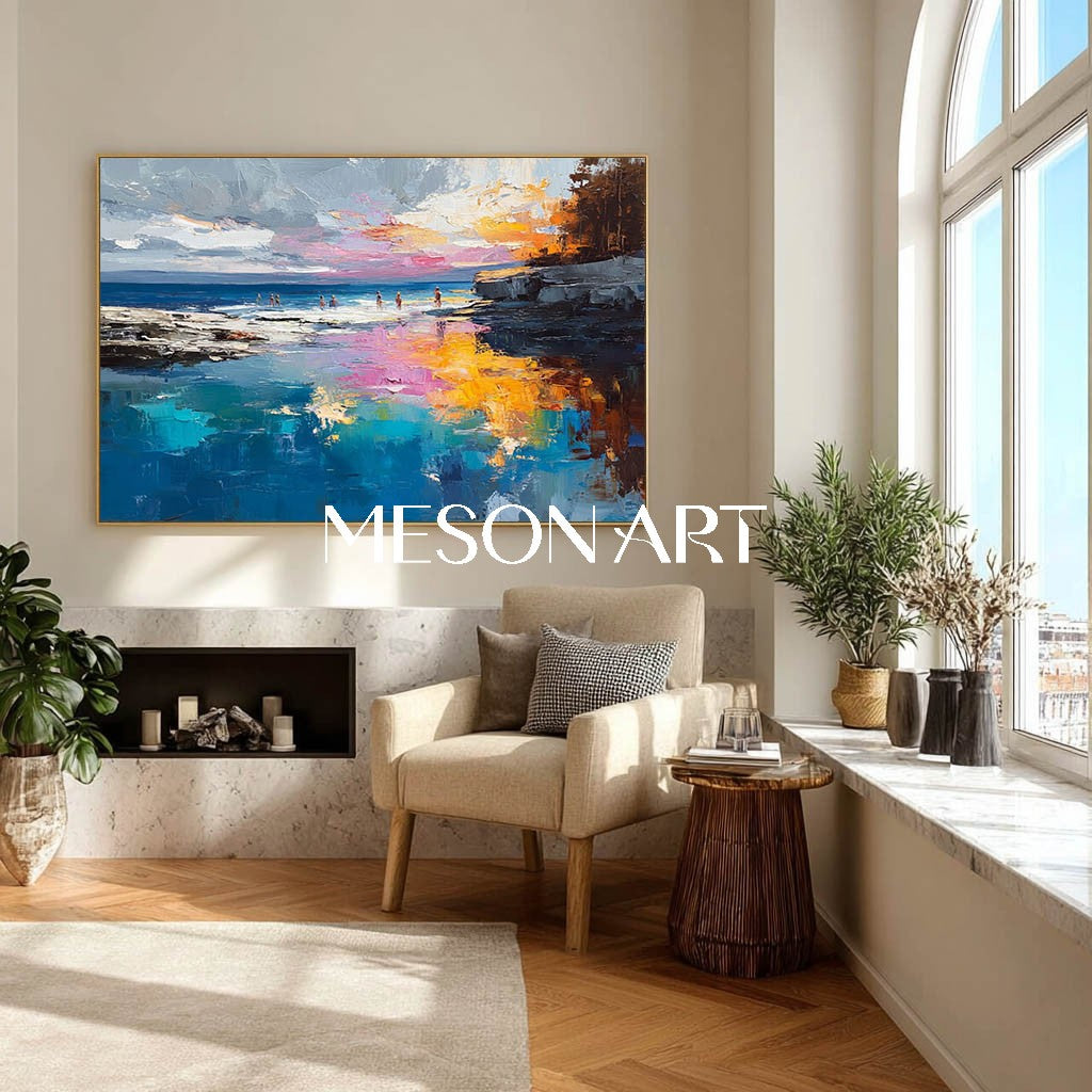Coastal Canvas Art For Sale Hand-Painted Ocean Artwork Coastal Living Room Decor Coastal Paintings