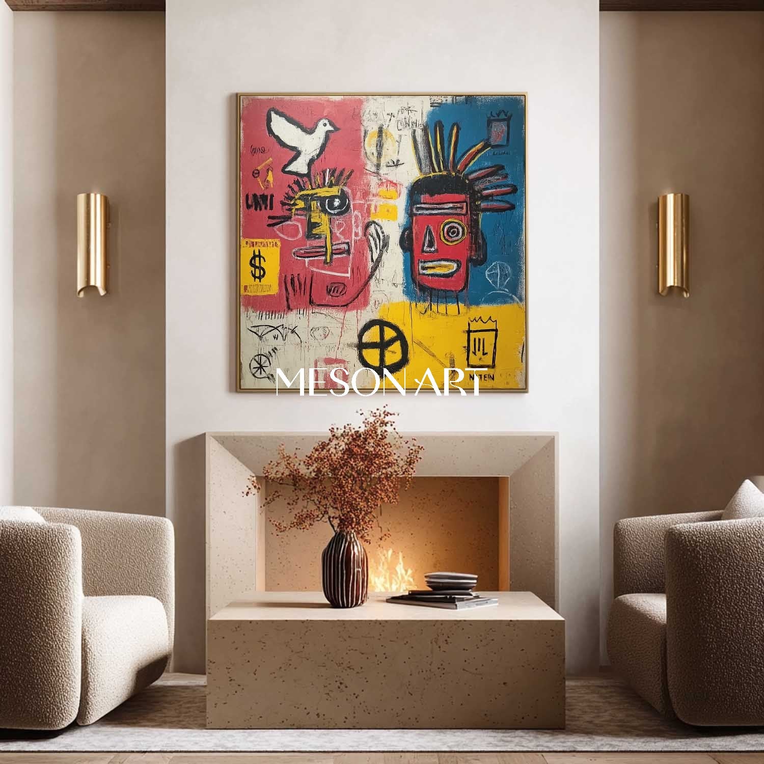 On Sale! Framed Abstract Pop Art Raw Textures Bold Colors Street Art