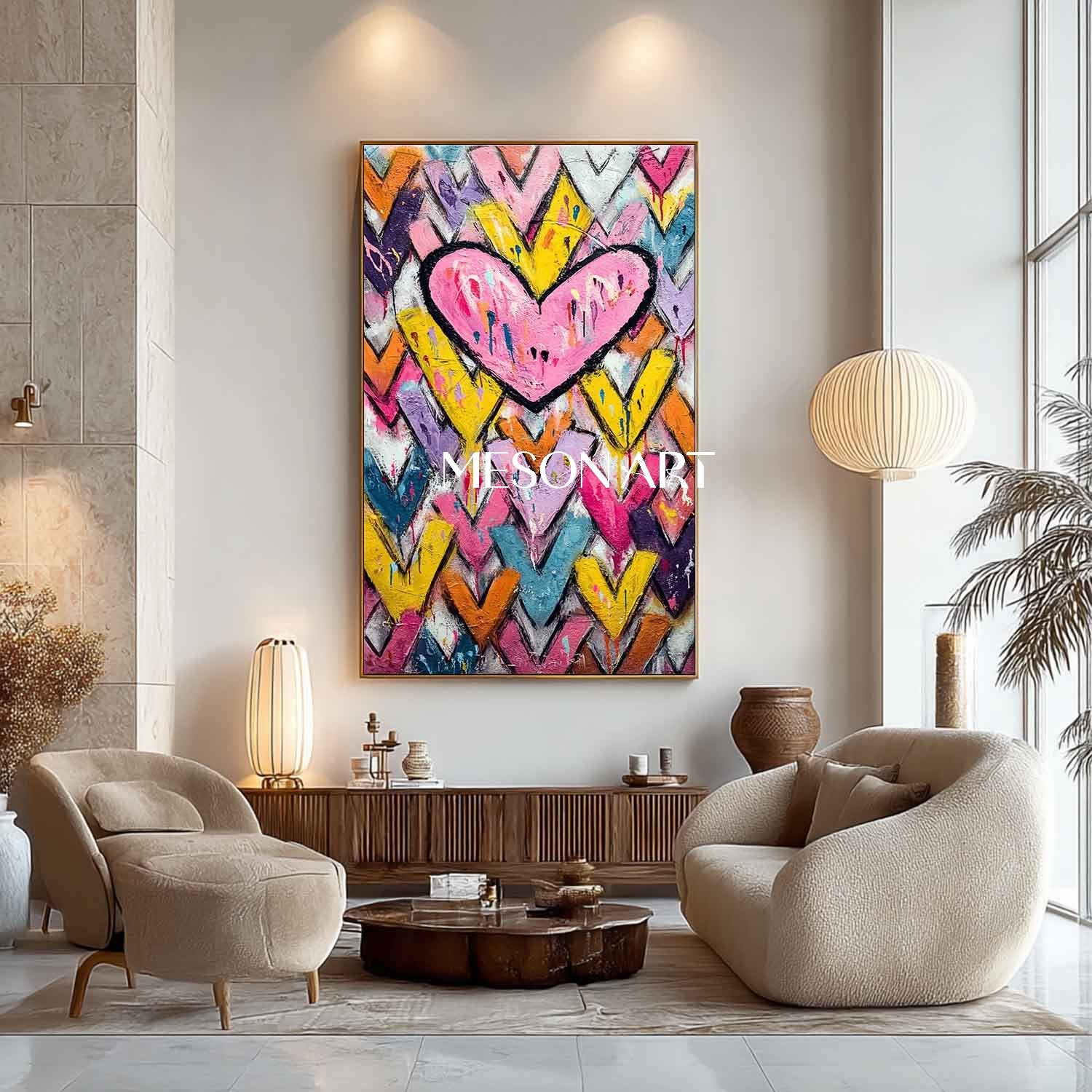 Large heart shaped wall art decoration ideas Heart shaped graffiti street abstract art for sale