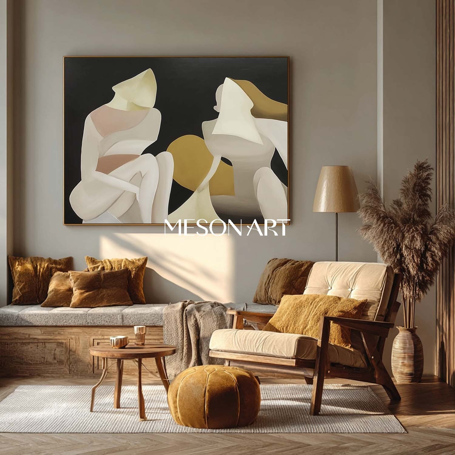 Order Large Minimalist Abstract Oil Painting for Office Wall or Lounge