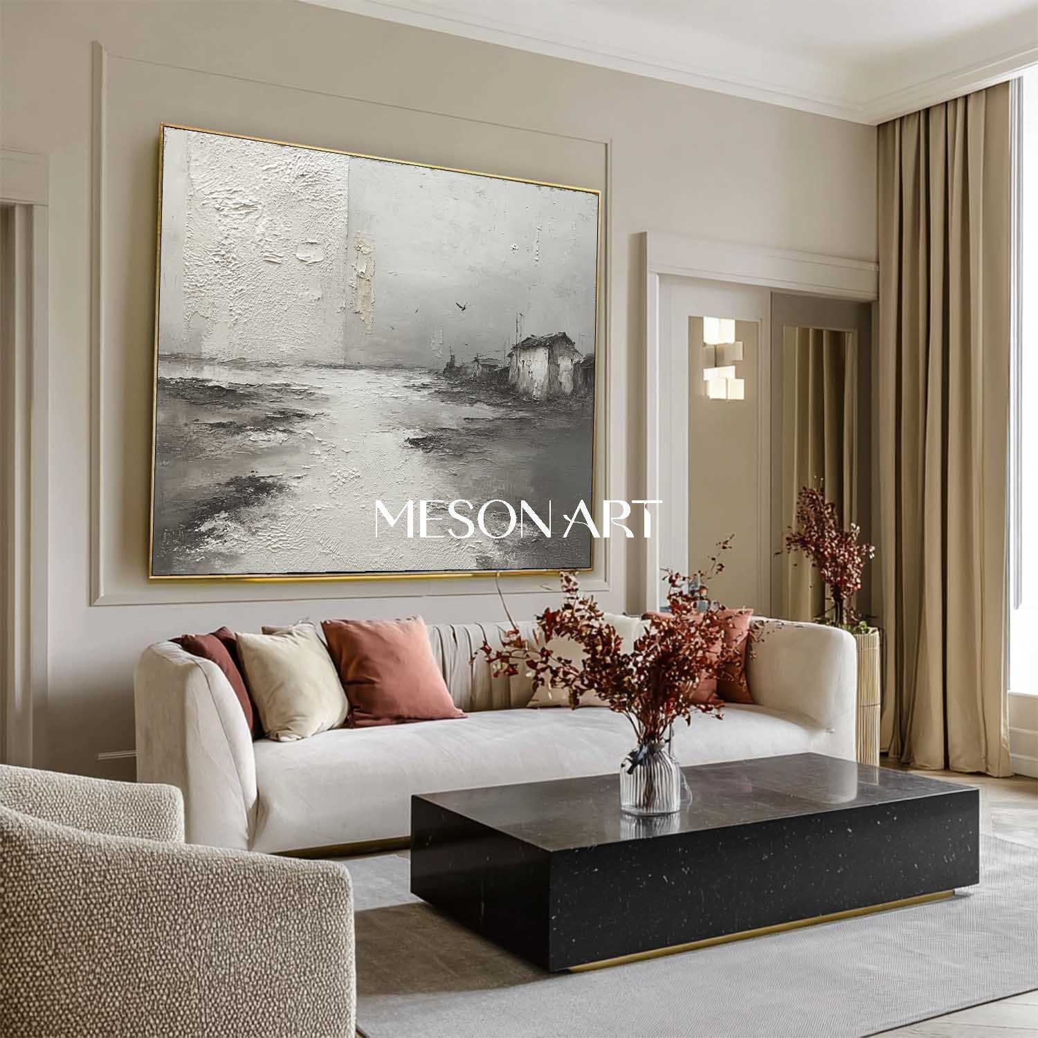 3D Grey Abstract Art Canvas For Sale Grey Minimalist Texture Painting