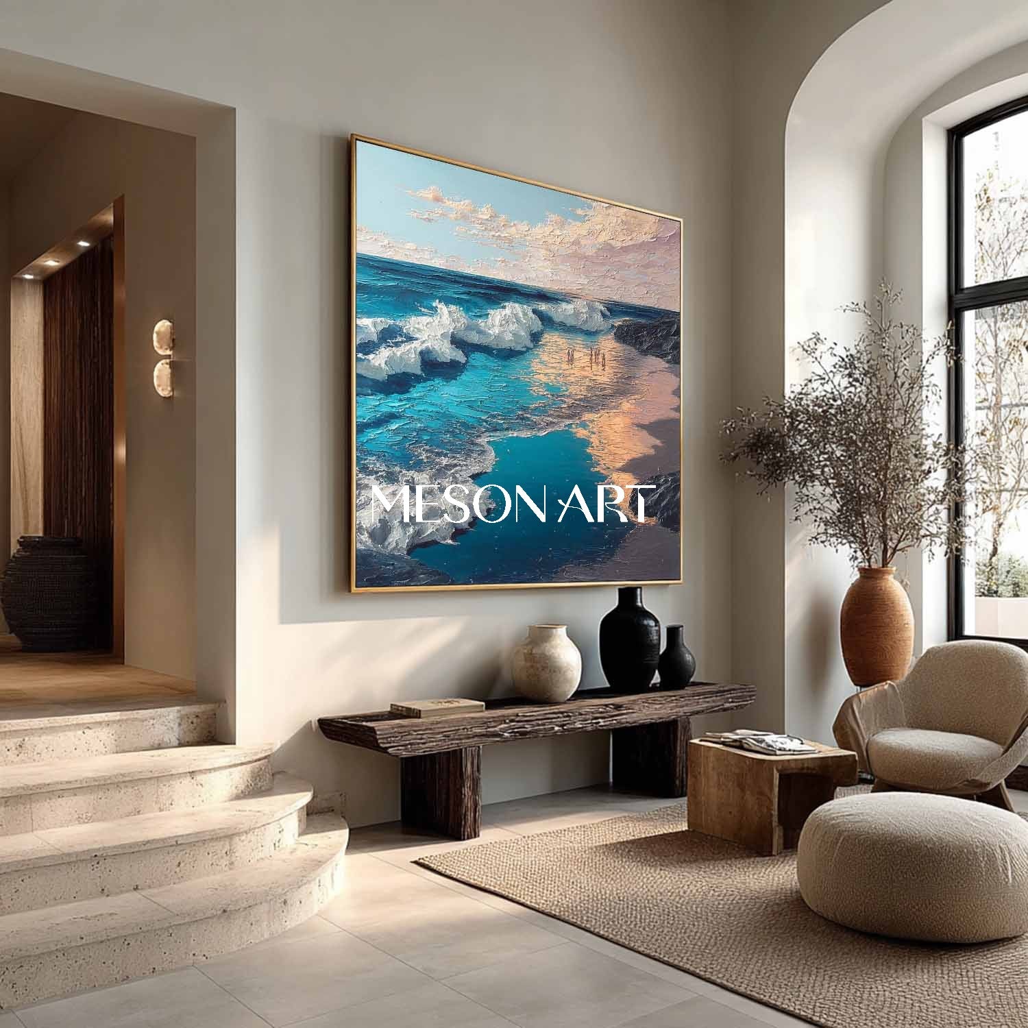 Modern Beach Canvas Art Coastal Living Room Decor Coastal Canvas Art For Sale