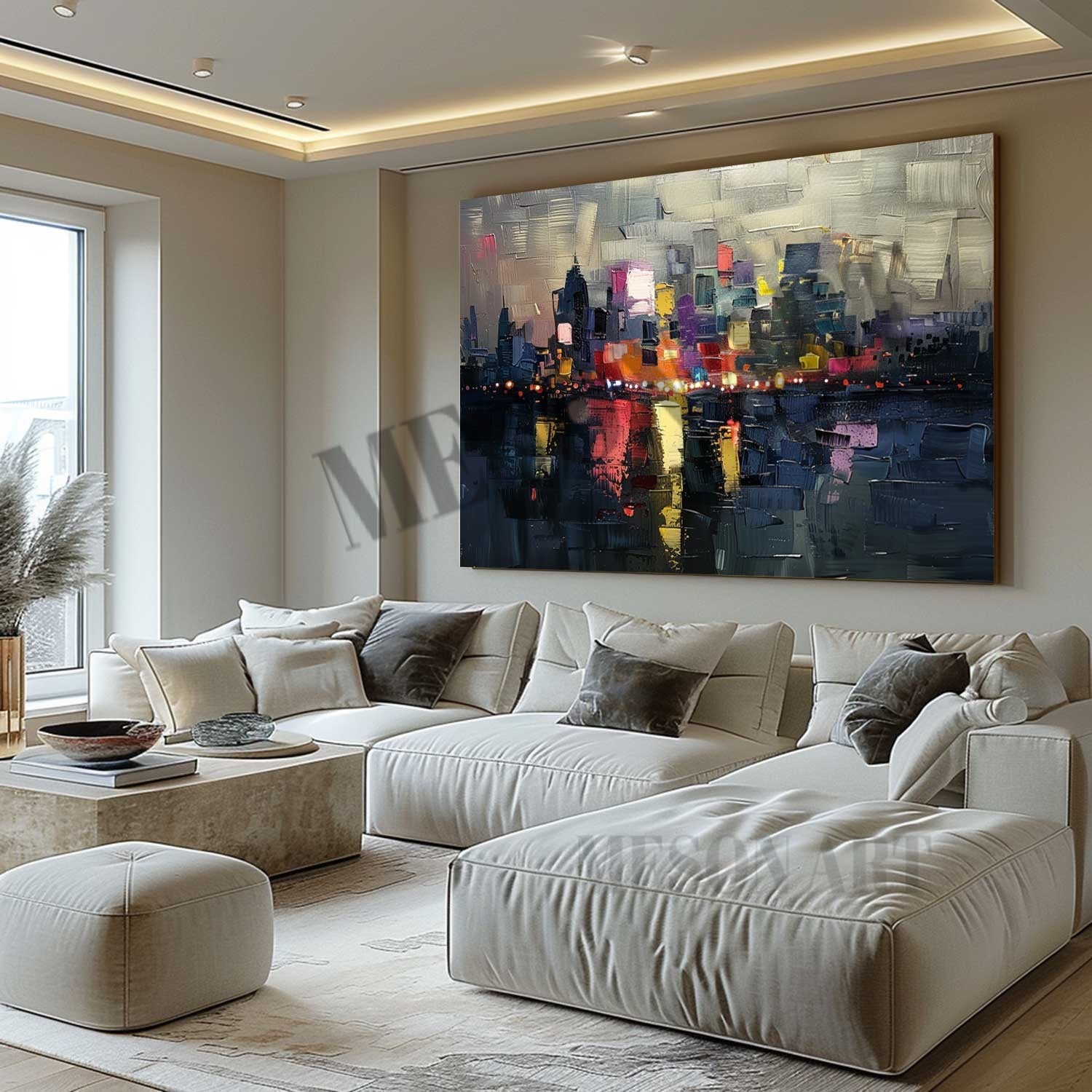 City Night Palette Painting New York Night Palette Canvas Art City Night Palette Wall Art
