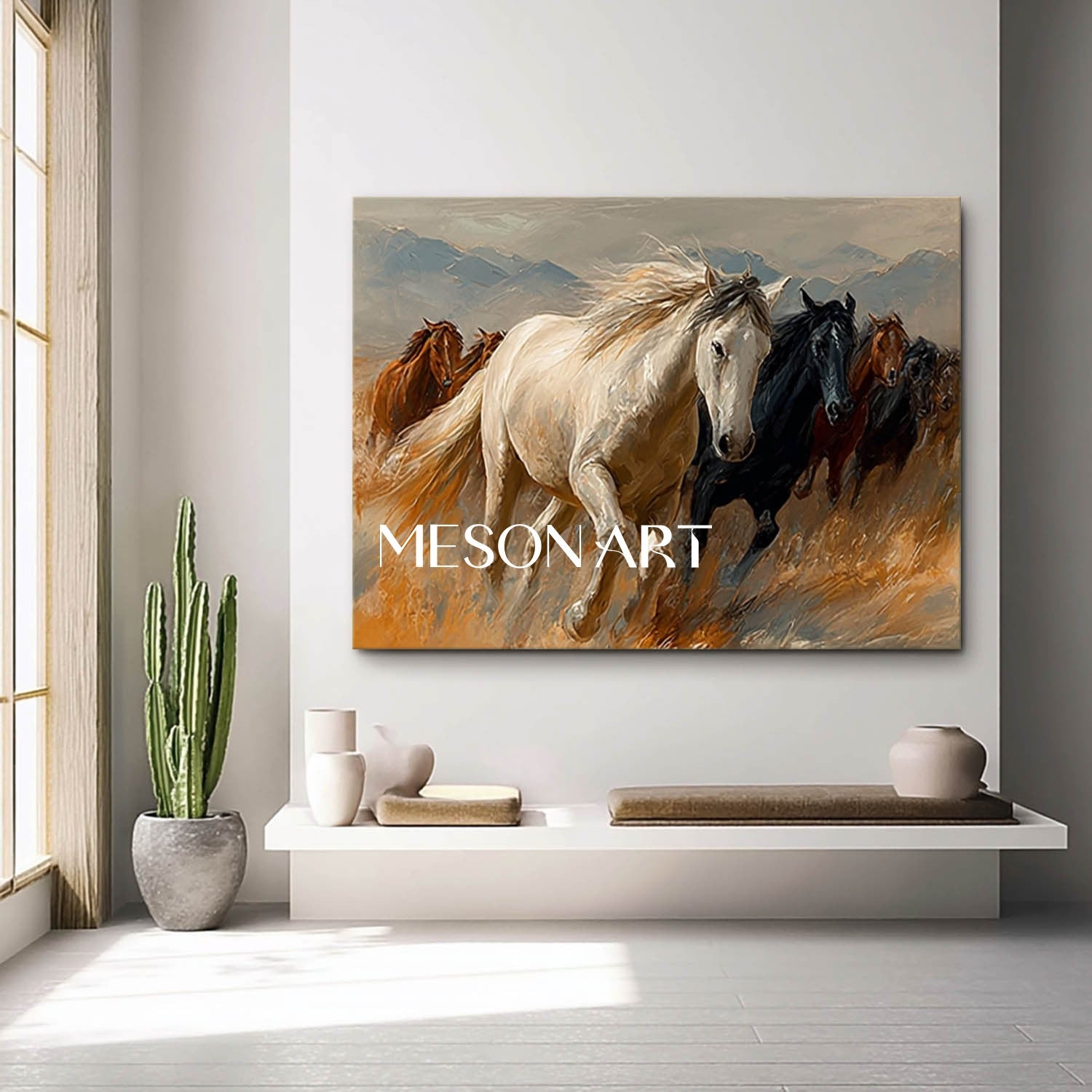 Large Running Horses Canvas Wall Art Decor For Sale Running Horses Painting Horses Art