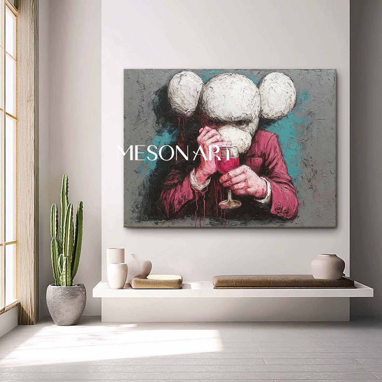 Large Contemporary Red Wine Abstract Art Kaws Abstract Pop Art Red Wine Modern Abstract Canvas Art
