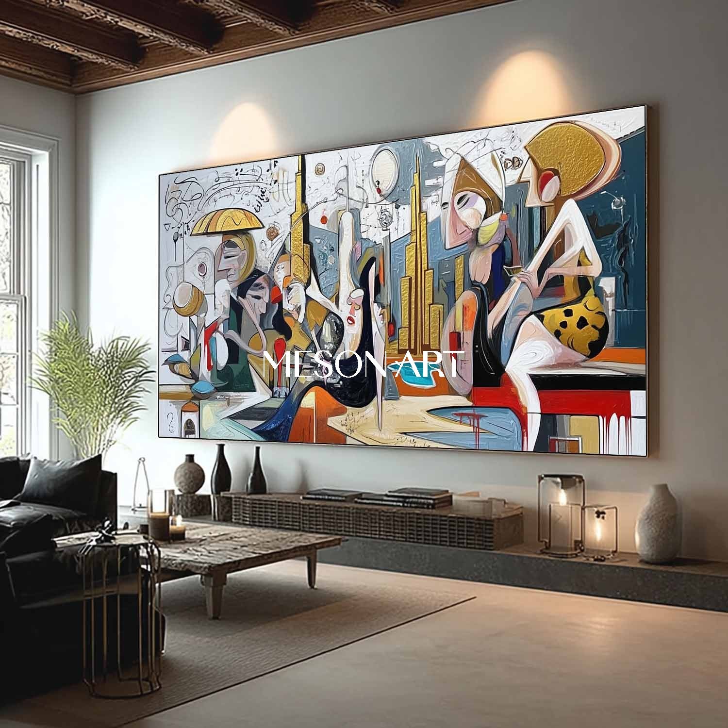 Picasso Cubist Contemporary Textured Art Horizontal Bedroom Order