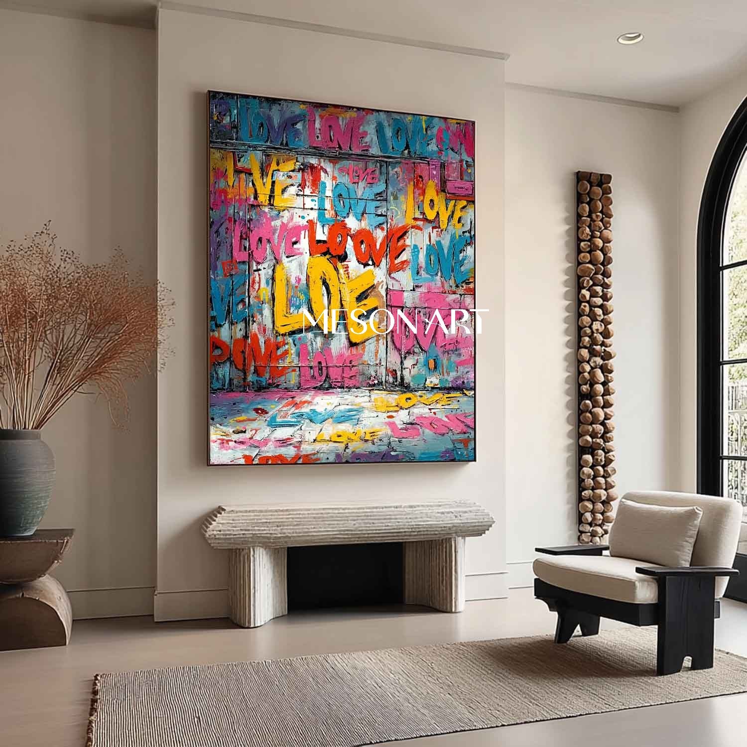 LOVE Graffiti Abstract Canvas Art New House Wall Decoration Ideas Valentine's Day LOVE Artwork Gift