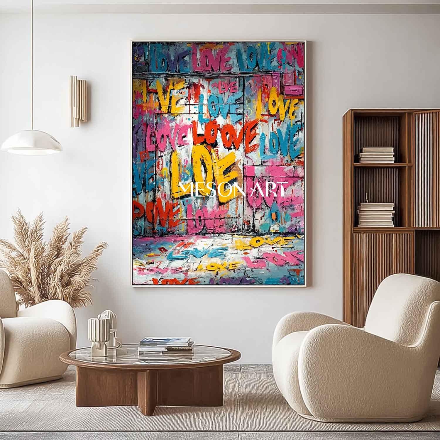 LOVE Graffiti Abstract Canvas Art New House Wall Decoration Ideas Valentine's Day LOVE Artwork Gift
