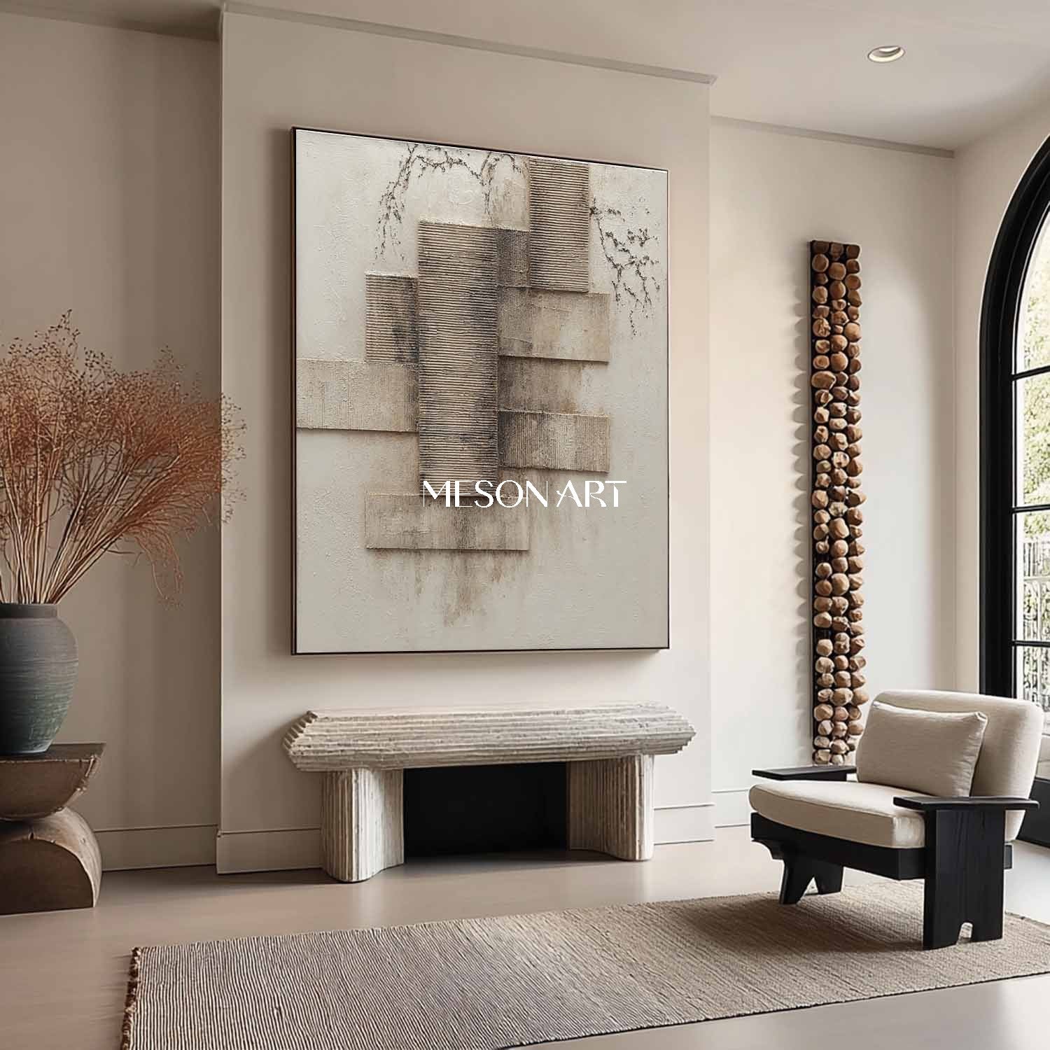 Interior design wall decor ideas Earth tone abstract texture canvas art for sale Wabi-sabi art