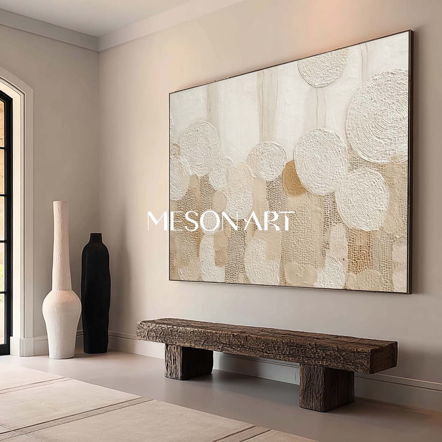 Beige Bohemian Framed Art – Perfect for Living Room and Bedrooms
