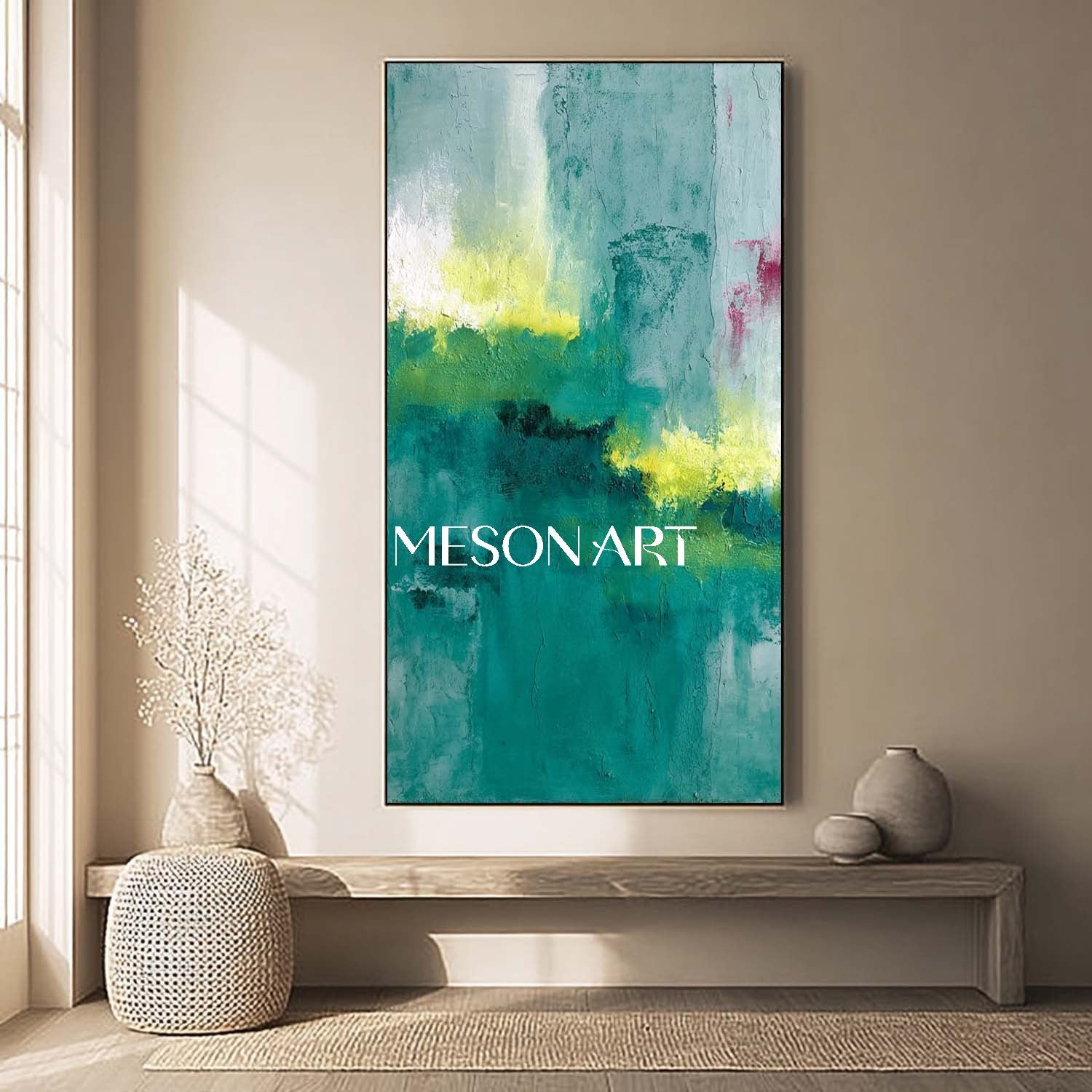 Emerald Green Abstract Art for Sale Bedroom Emerald Canvas Wall Decor Painting