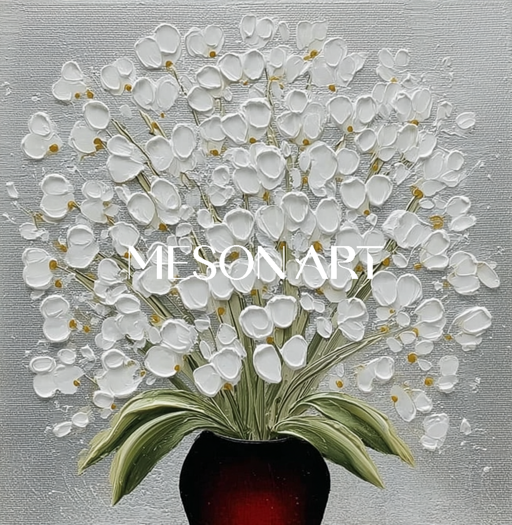 Set of 3 Modern Floral Art Printing with Silver Accents – Abstract Nature-Inspired Decor | Mesonart