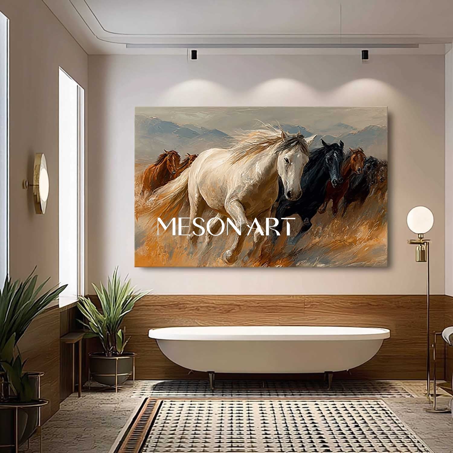 Large Running Horses Canvas Wall Art Decor For Sale Running Horses Painting Horses Art