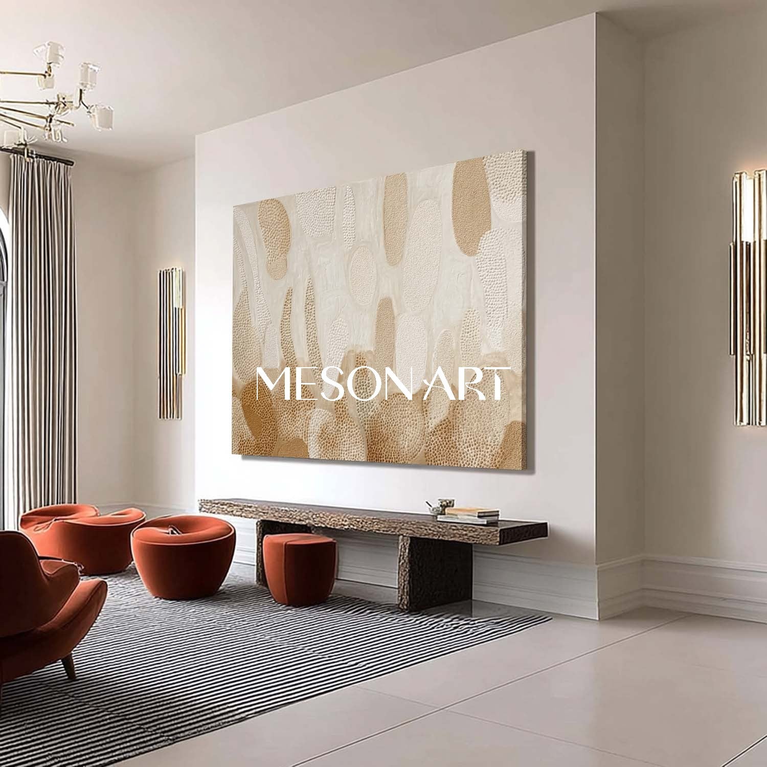 Beige Framed Bohemian Art – Handcrafted Canvas for Every Room
