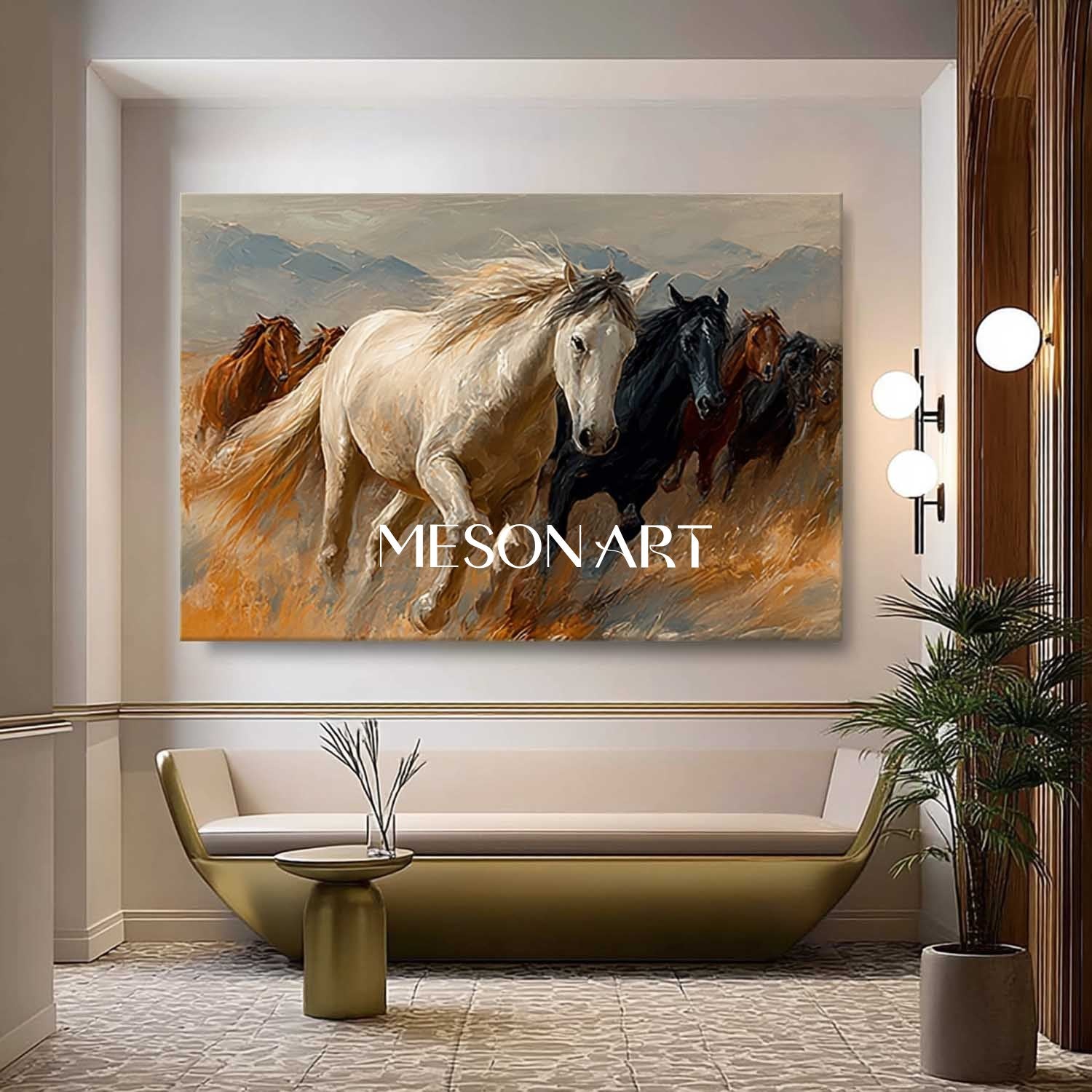 Large Running Horses Canvas Wall Art Decor For Sale Running Horses Painting Horses Art