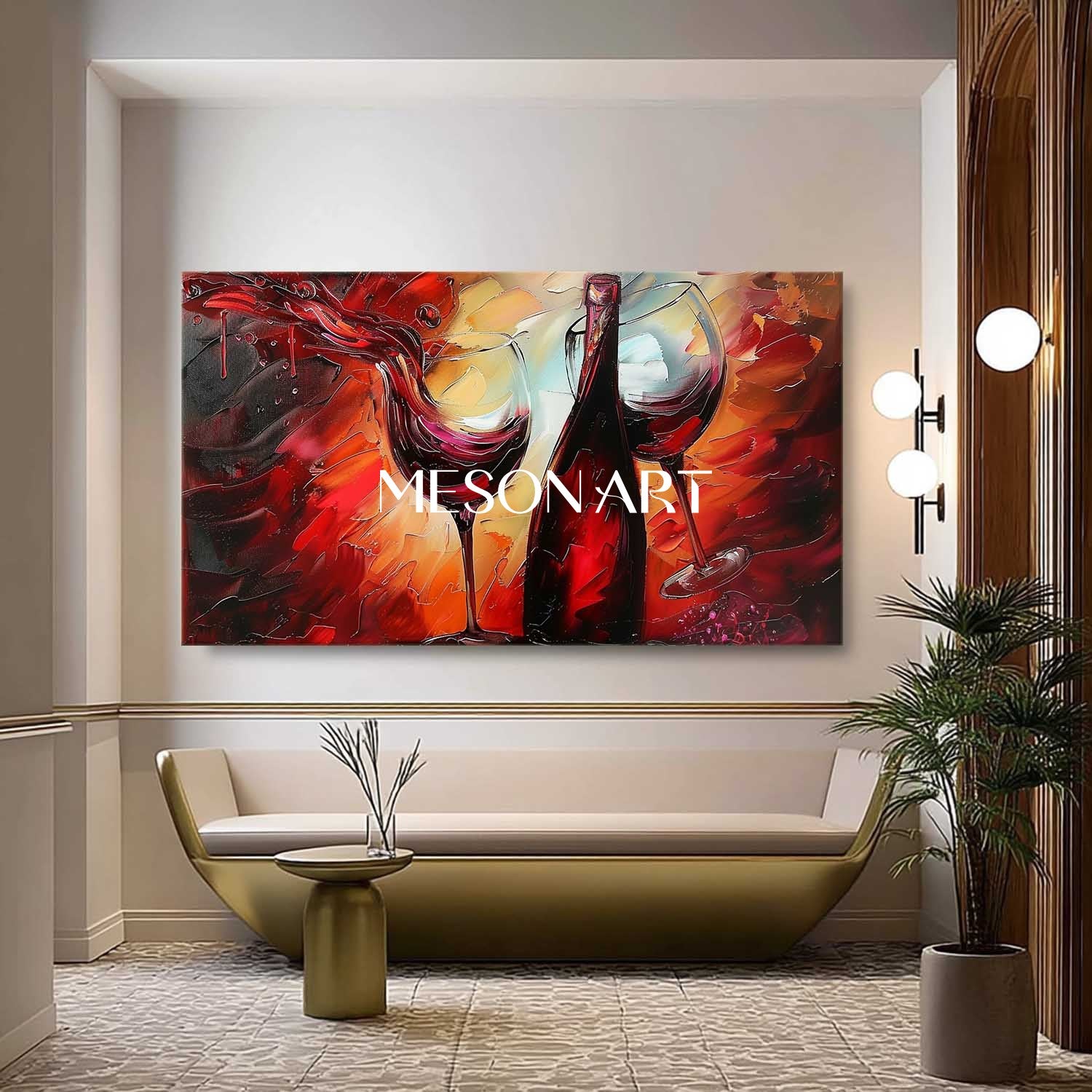 Large Red Wine Abstract Canvas Art For Sale Red Wine Wine Cooler Wall Art Decor Wine Cooler Decor Painting