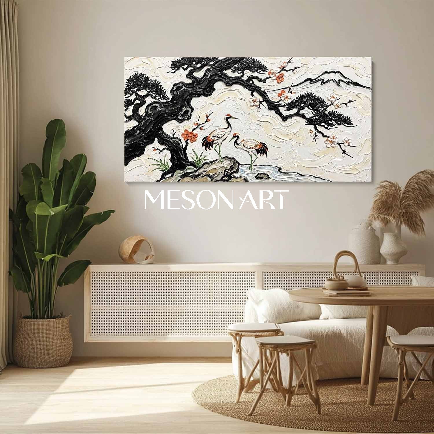 Japanese Ukiyo-e Inspired Oriental Zen Garden Decor Oriental Landscape Painting