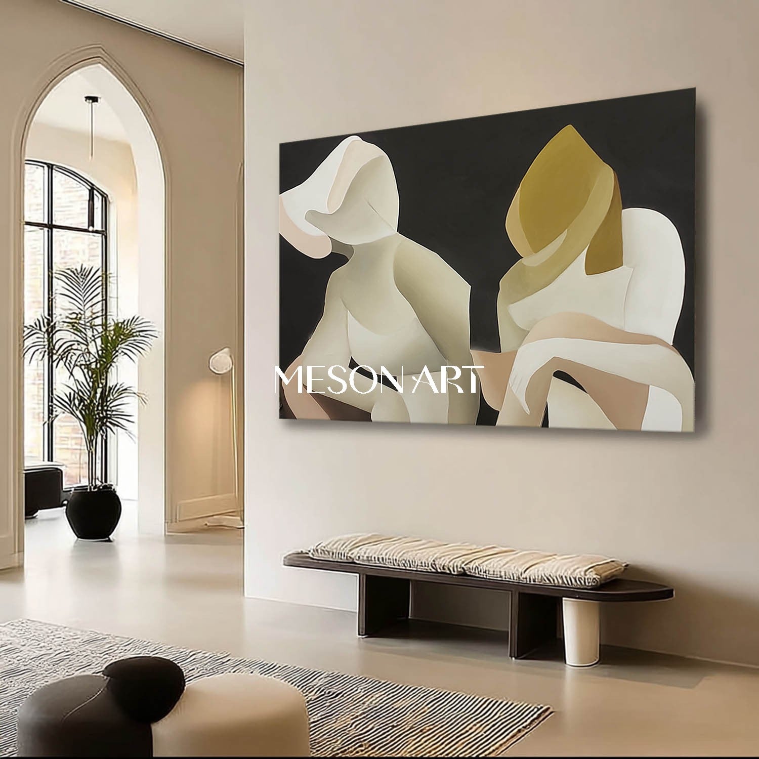 Buy Modern Minimalist Abstract Oil Painting for Living Room or Office