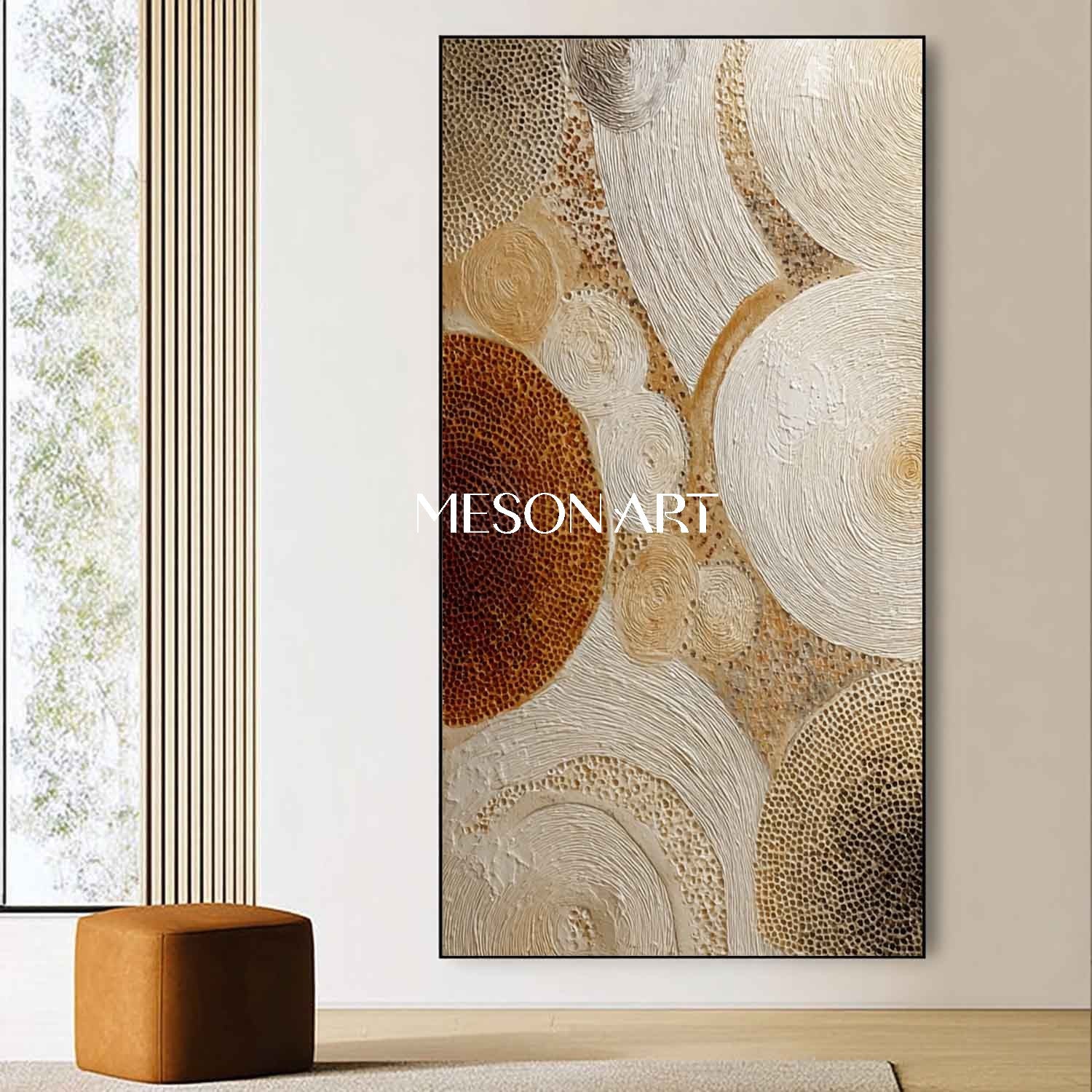 Bohemian Canvas Wall Art – Textured Neutral Tones for Living Rooms