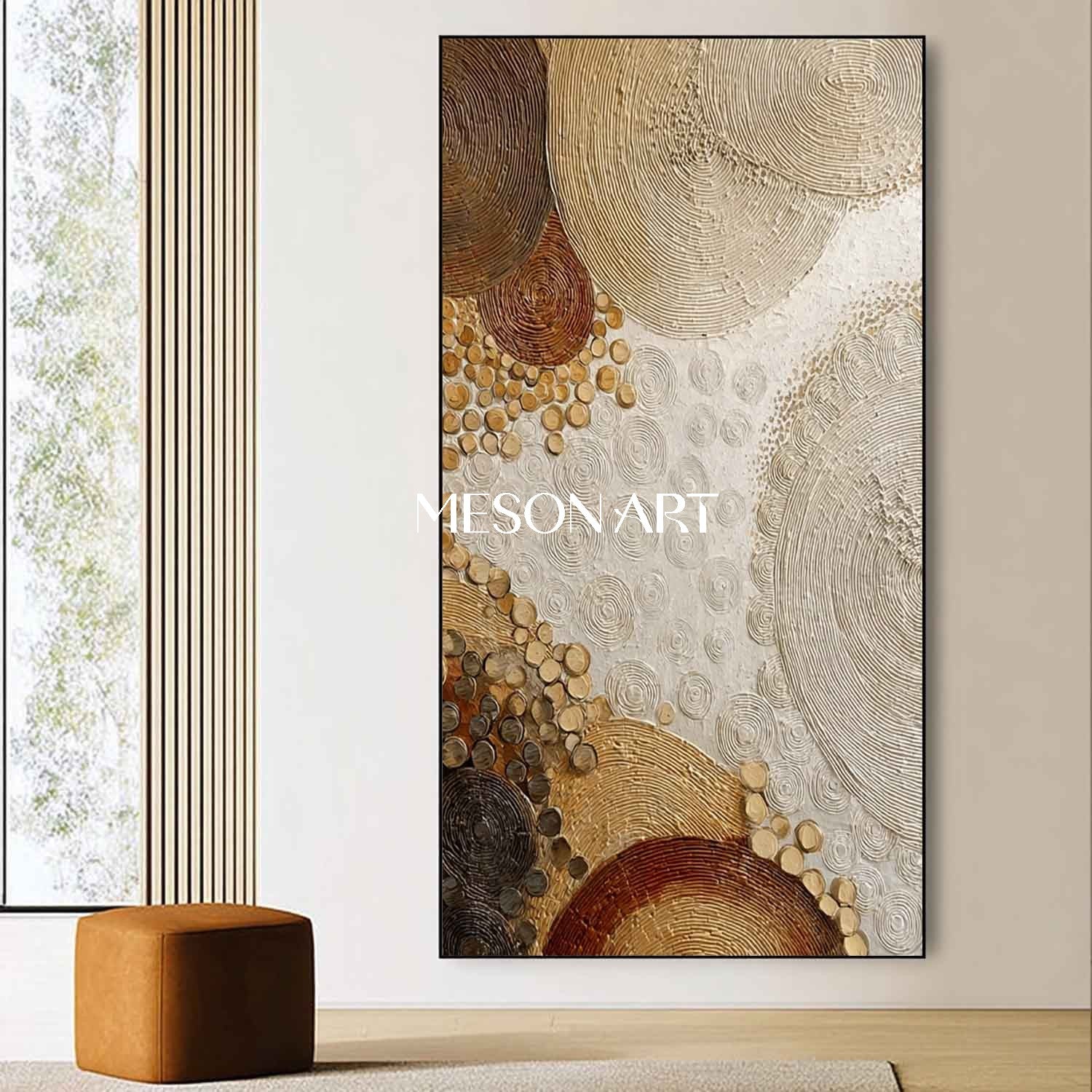 Large Boho Abstract Painting – Handmade Artwork for Modern Interiors