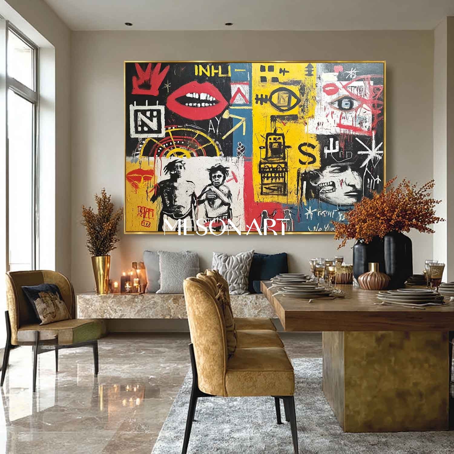 Vibrant Neo Expressionism Urban Legend Original Oil Painting Framed Art