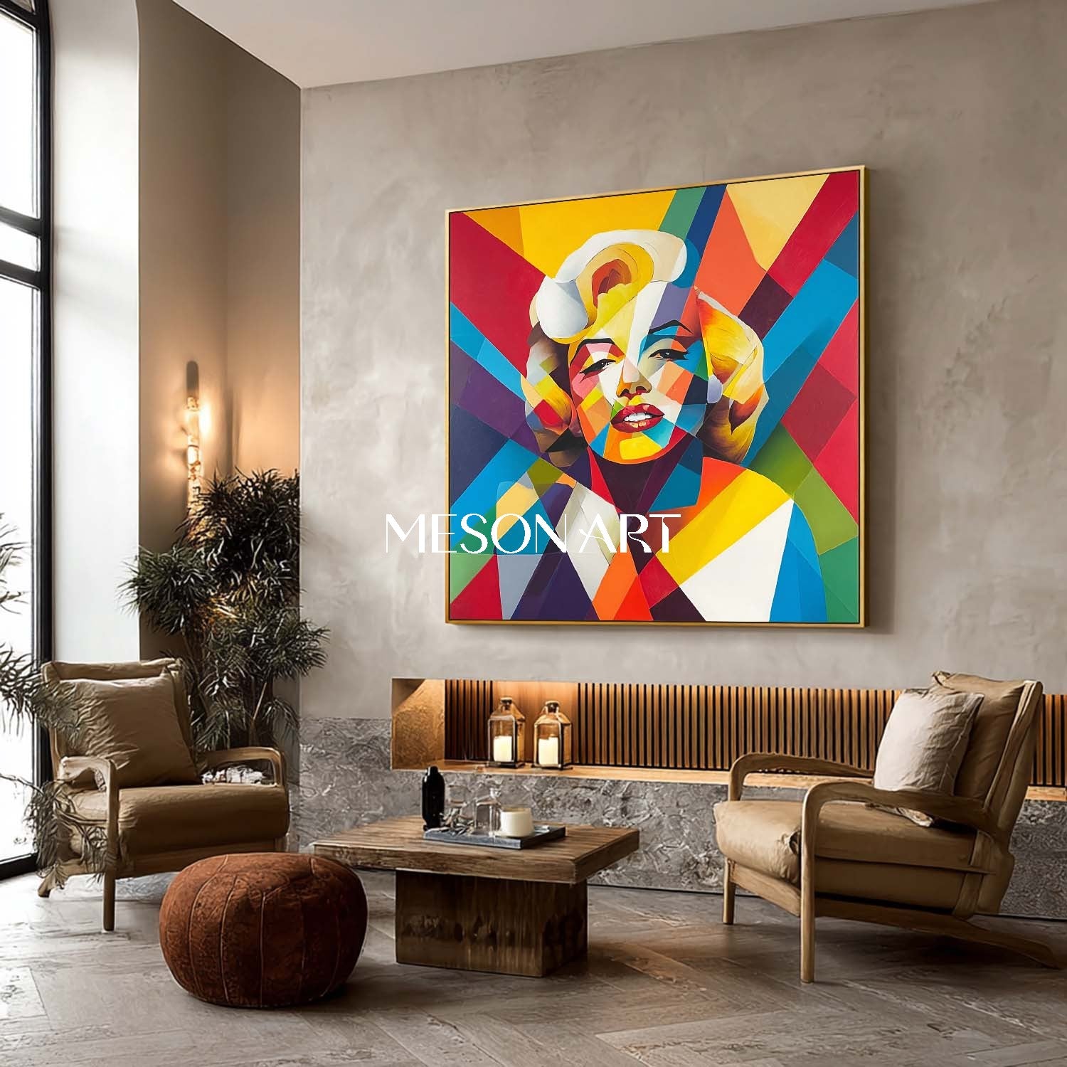 Buy Marilyn Monroe Pop Art Wall Art Colorful Geometric Abstract Canvas